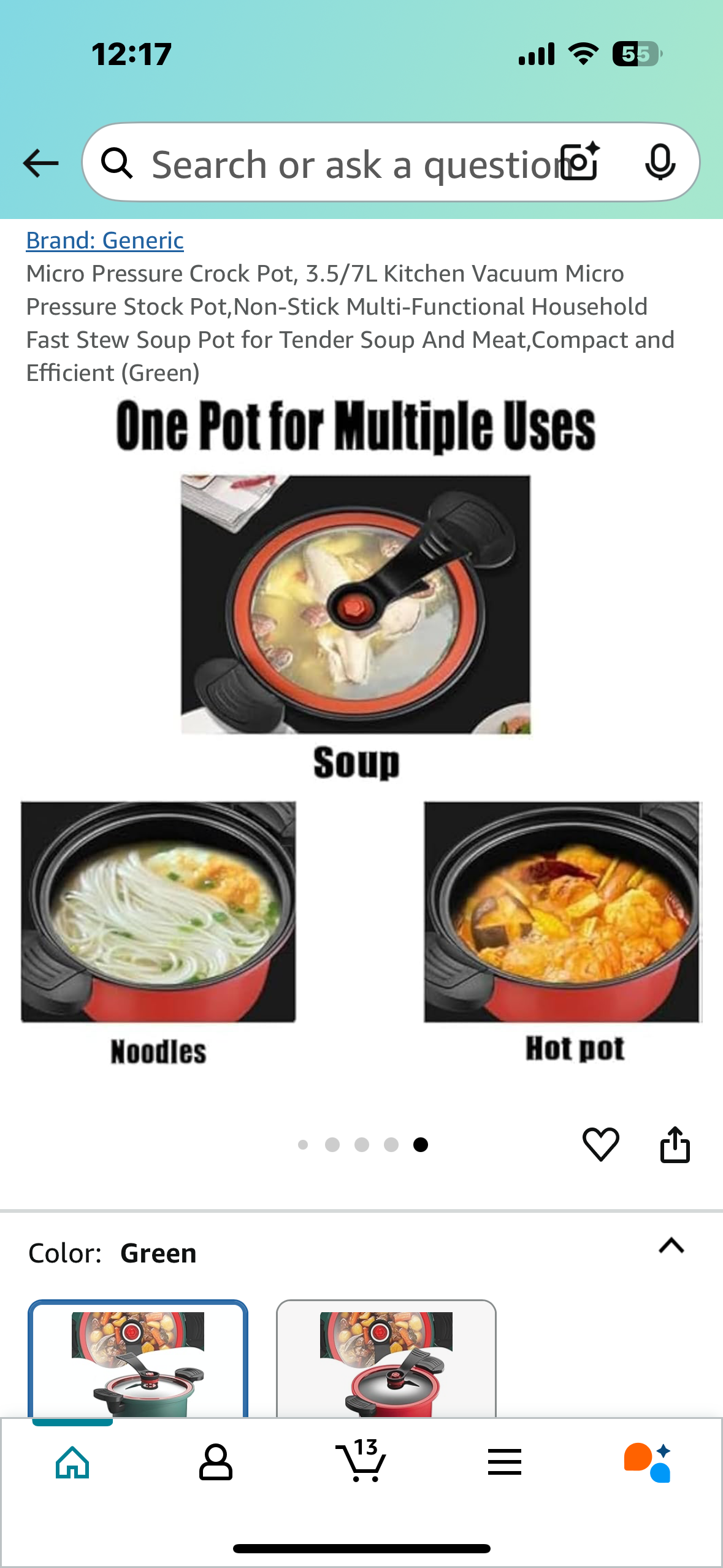 New - Micro Pressure Cooker Crock Pot, 3.5/7L Fast and Tender Soup And Meat (R516)
