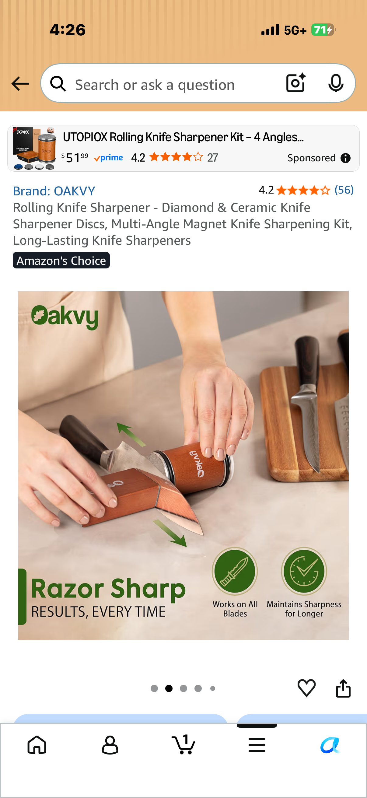 Rolling Knife Sharpener - Diamond & Ceramic Knife Sharpener Discs, Multi-Angle Magnet Knife Sharpening Kit, Long-Lasting Knife Sharpeners