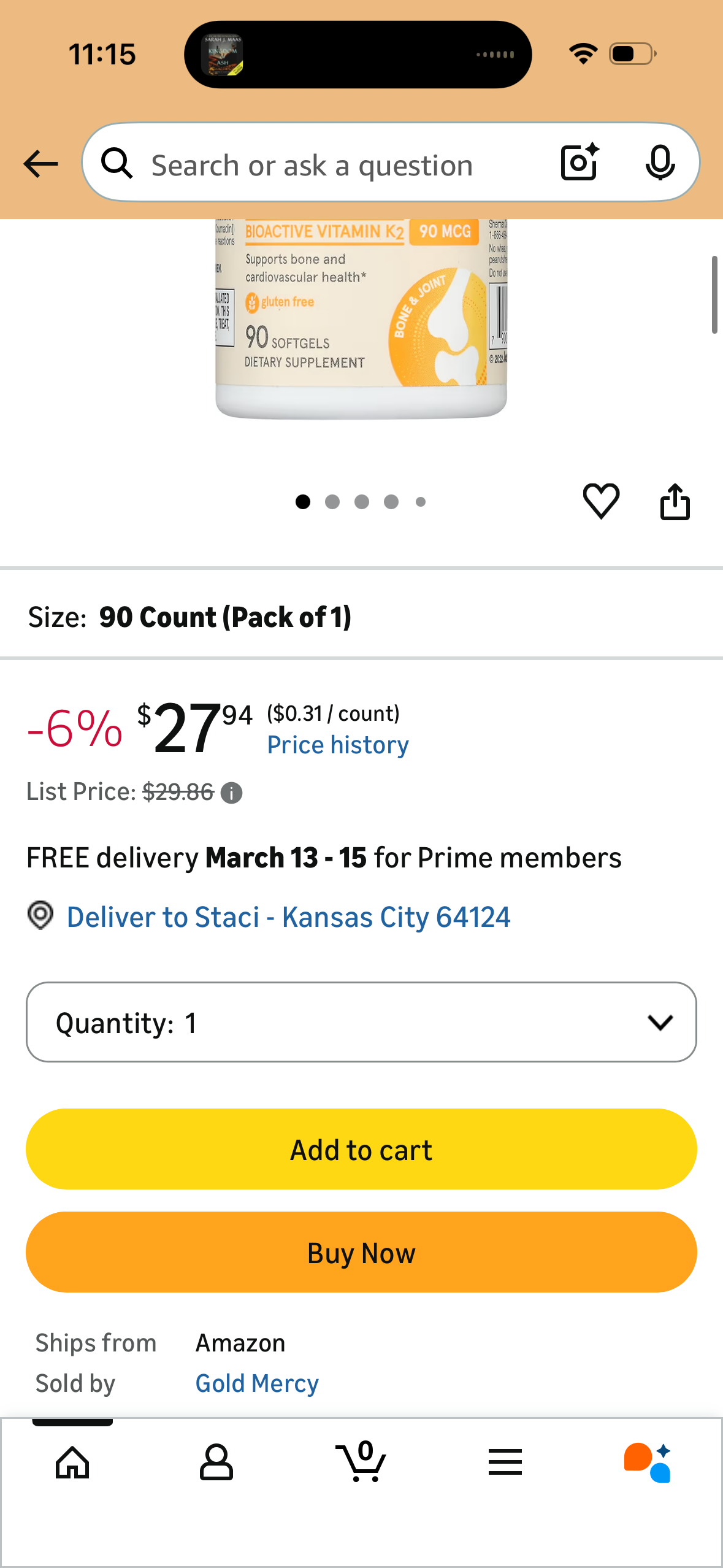 Jarrow Formulas MK-7, 90 mcg, 90 Softgels