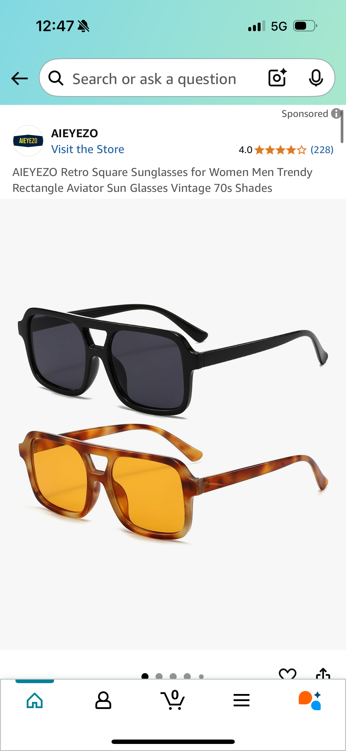 AIEYEZO Retro Square Sunglasses for Women Men Trendy Rectangle Aviator Sun Glasses Vintage 70s Shades