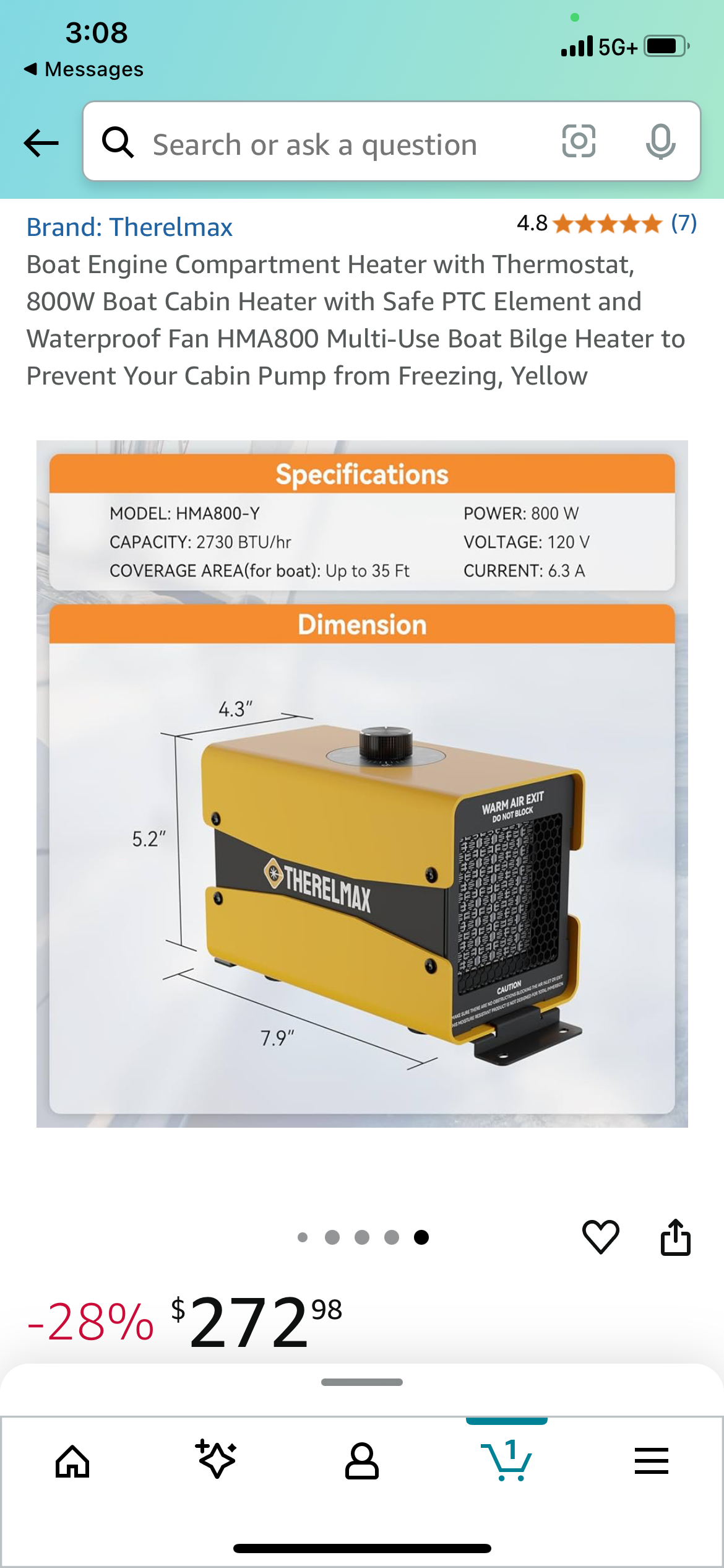 New- Boat Engine Compartment Heater (S24)