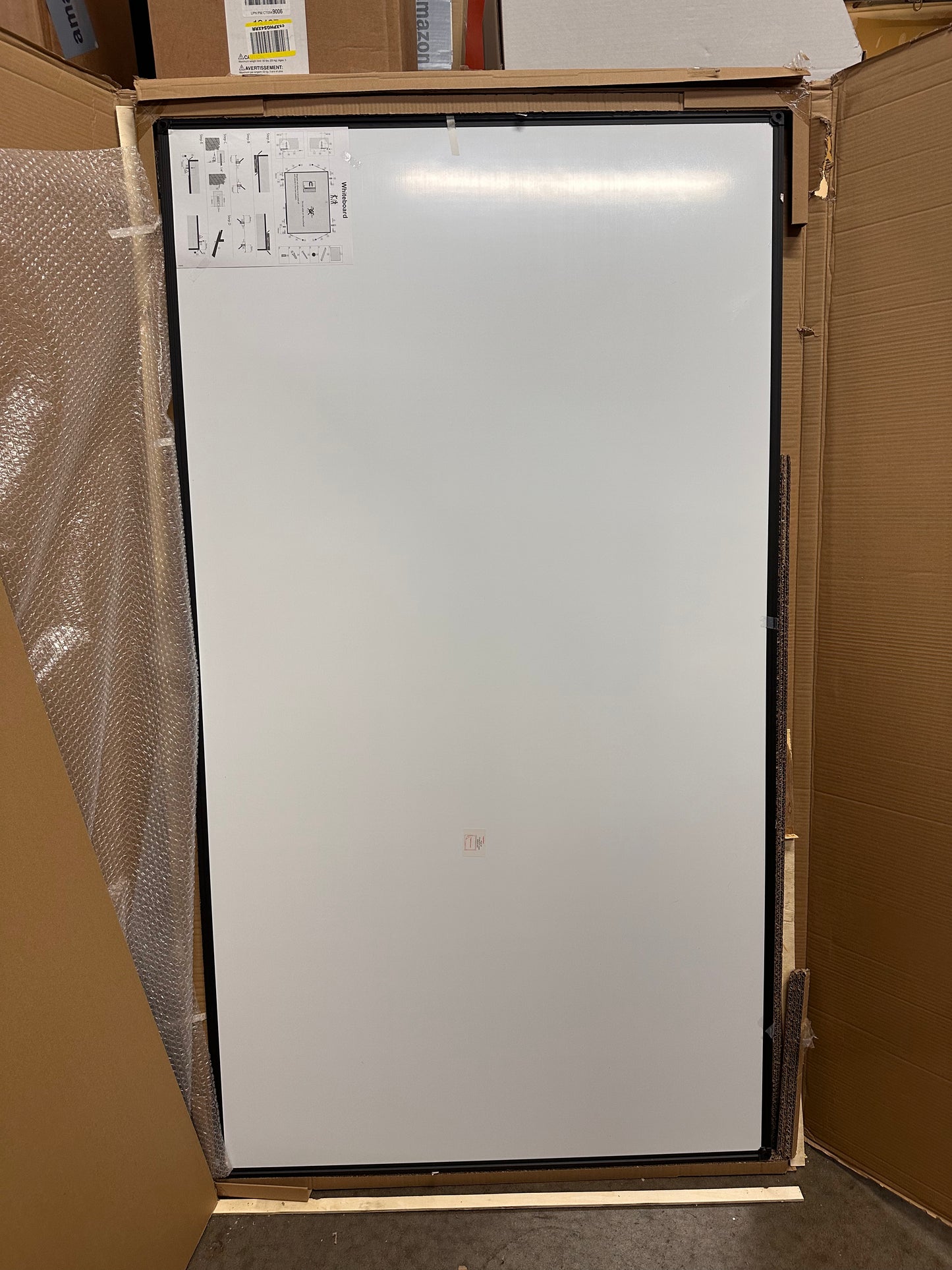 JILoffice Large Magnetic White Board, Dry Erase Board 72 x 40 Inch, Black Aluminum Frame with Detachable Marker Tray, Wall Mounted Board for Office Home and School (O420)
