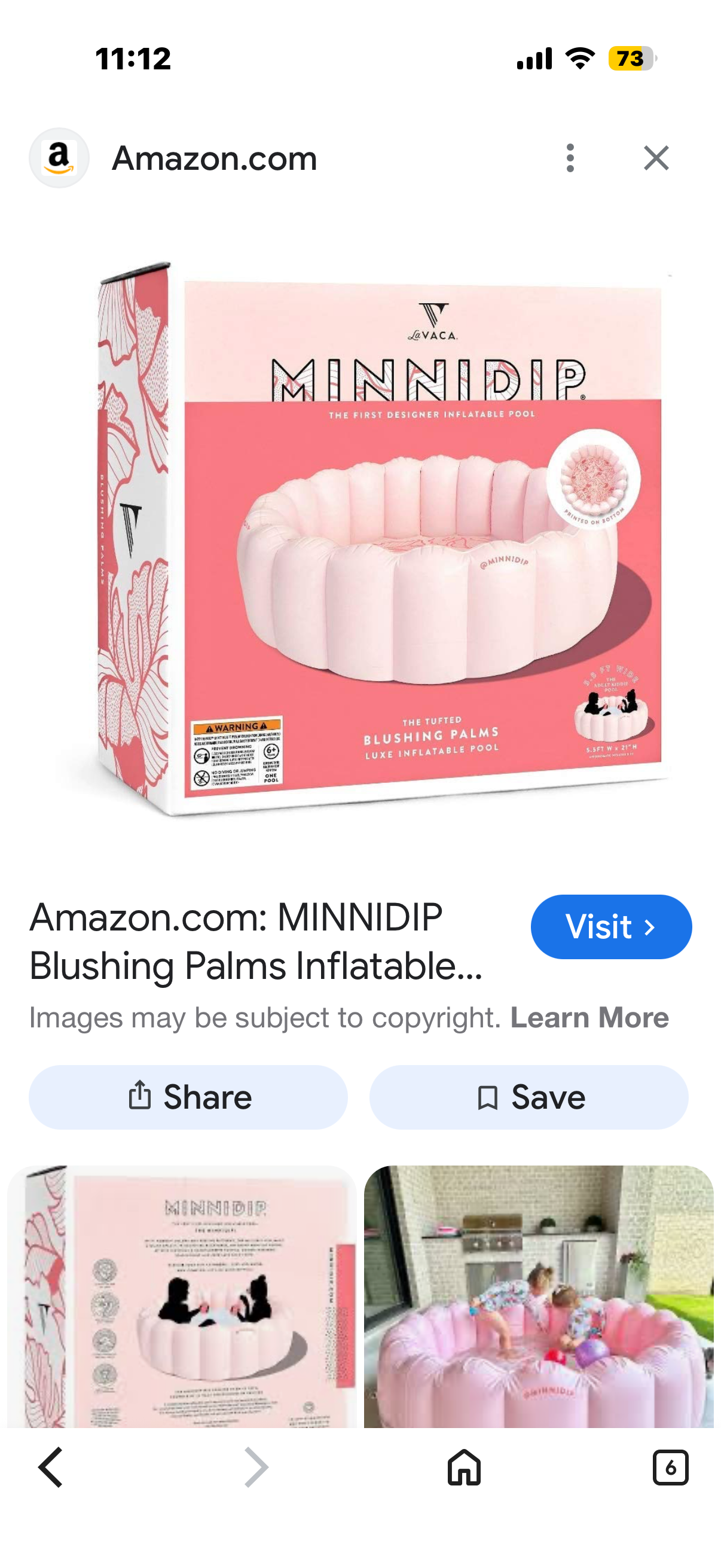 MINNIDIP inflatable Adults Kids Pool Blushing Palms, Vinyl