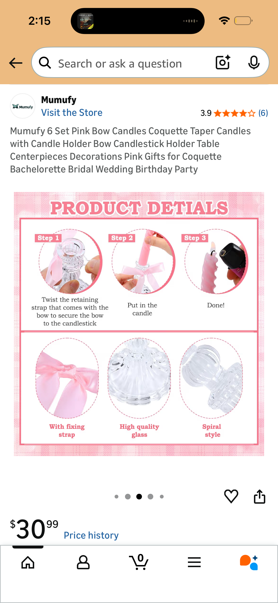 Mumufy 6 Set Pink Bow Candles Coquette Taper Candles with Candle Holder Bow Candlestick Holder Table Centerpieces Decorations Pink Gifts for Coquette Bachelorette Bridal Wedding Birthday Party