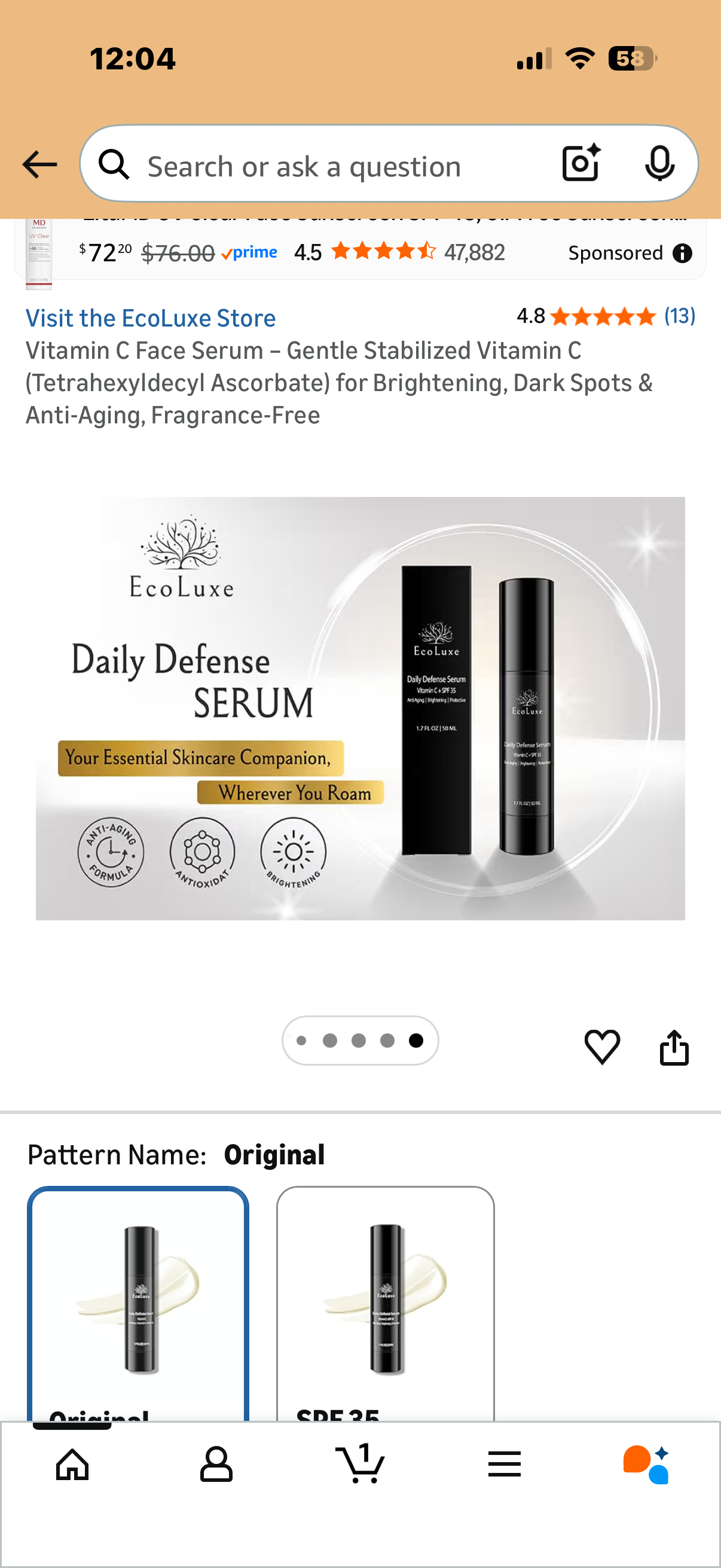 Vitamin C Face Serum – Gentle Stabilized Vitamin C (Tetrahexyldecyl Ascorbate) for Brightening, Dark Spots & Anti-Aging, Fragrance-Free