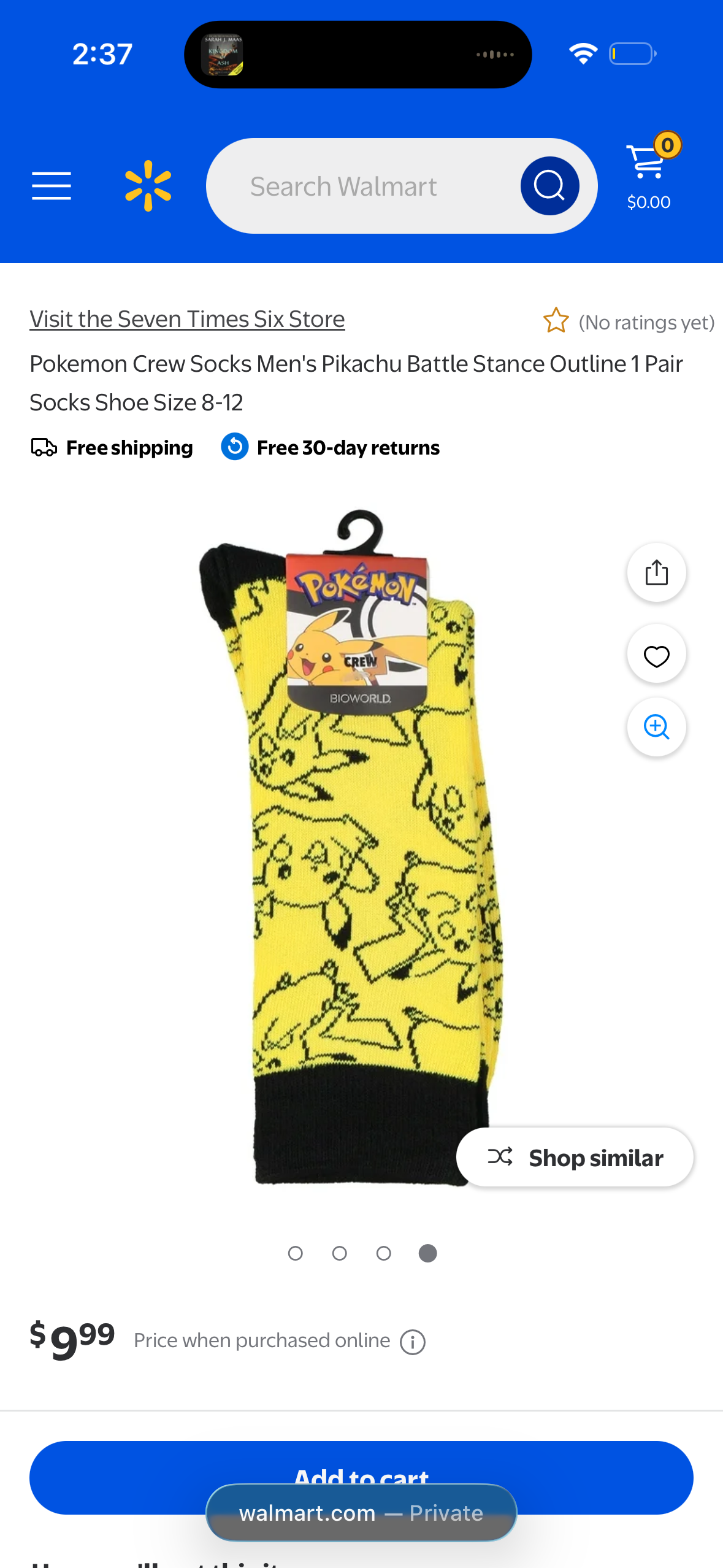 Pokemon Crew Socks Men's Pikachu Battle Stance Outline 1 Pair Socks Shoe (Size 8-12)