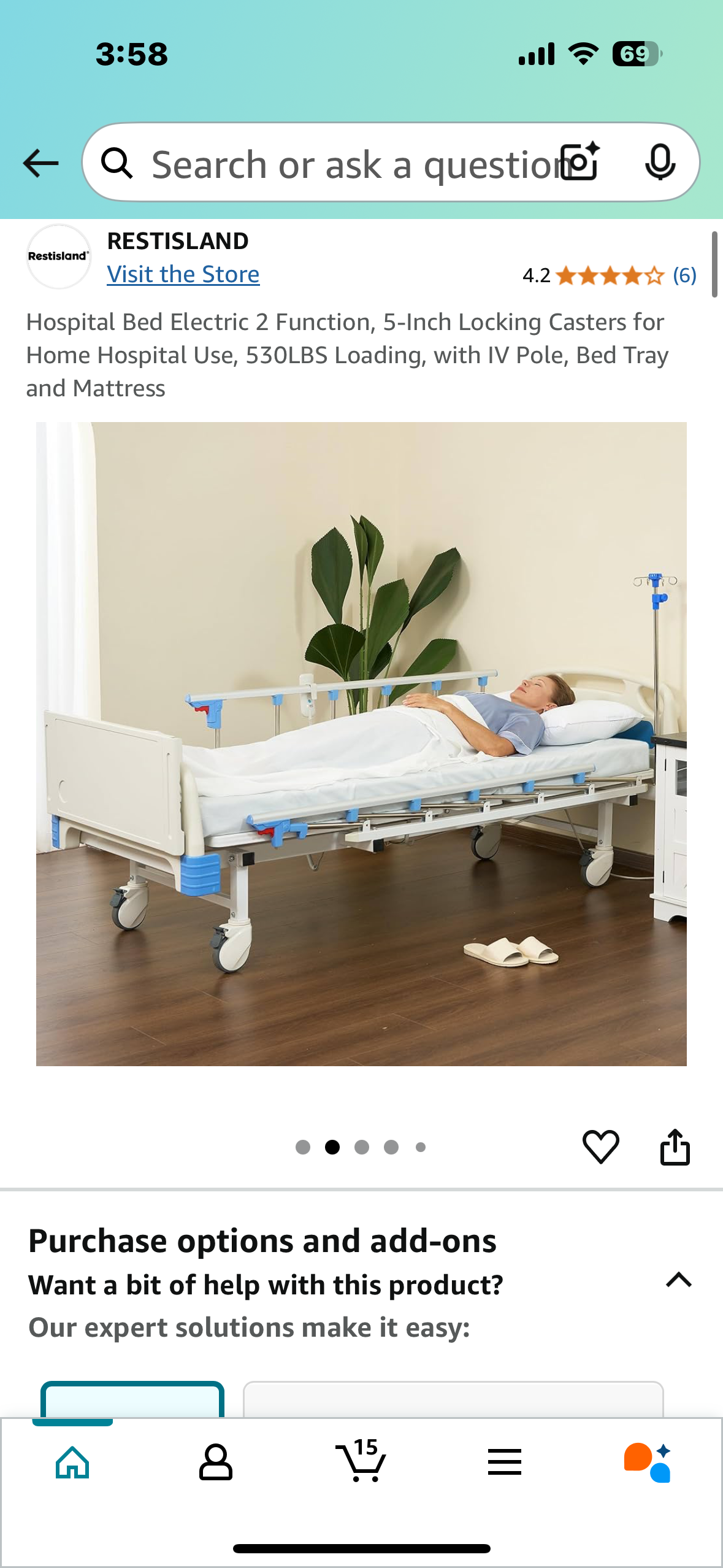 New - Hospital Bed Electric for Home Recovery Use, 530LBS Capacity, with IV Pole, Bed Tray and Mattress (B838)