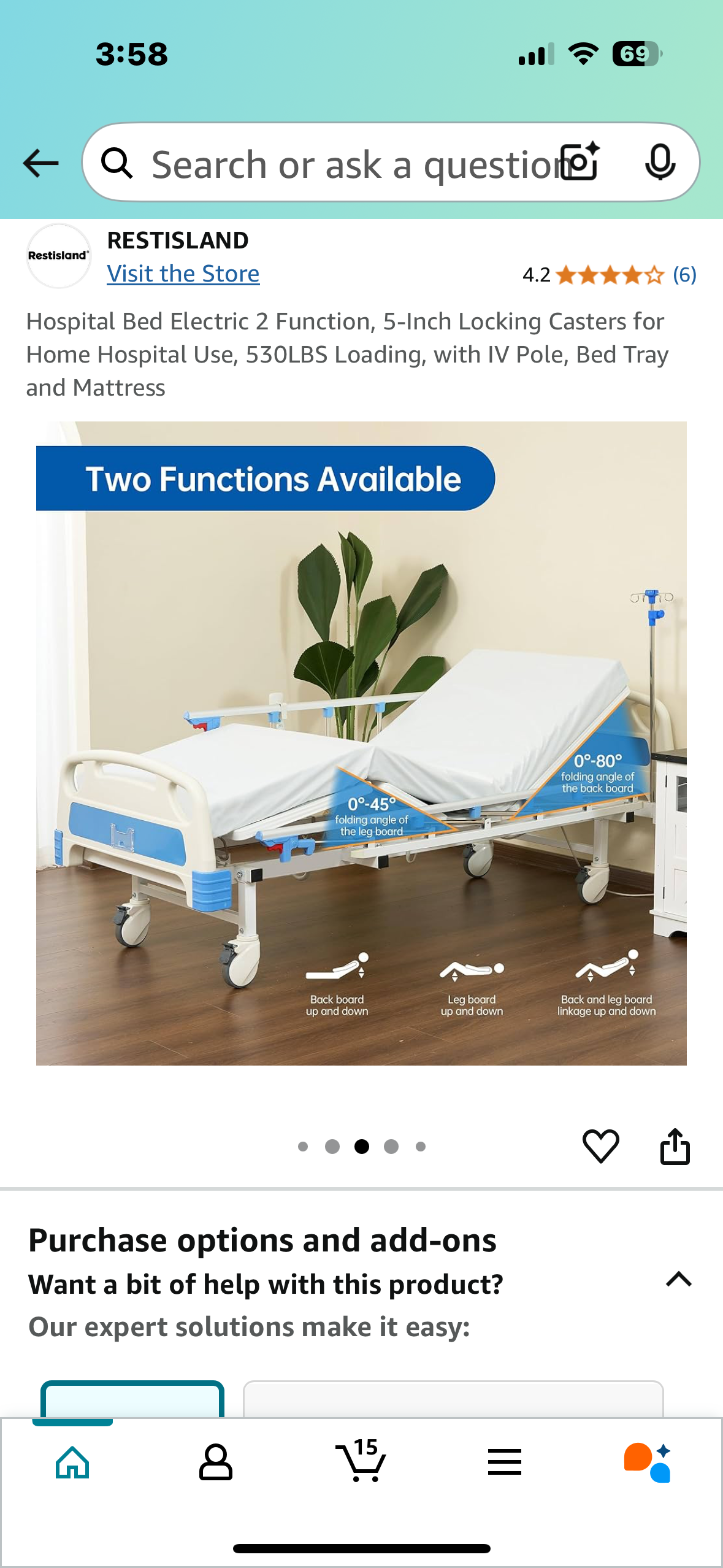 New - Hospital Bed Electric for Home Recovery Use, 530LBS Capacity, with IV Pole, Bed Tray and Mattress (B838)