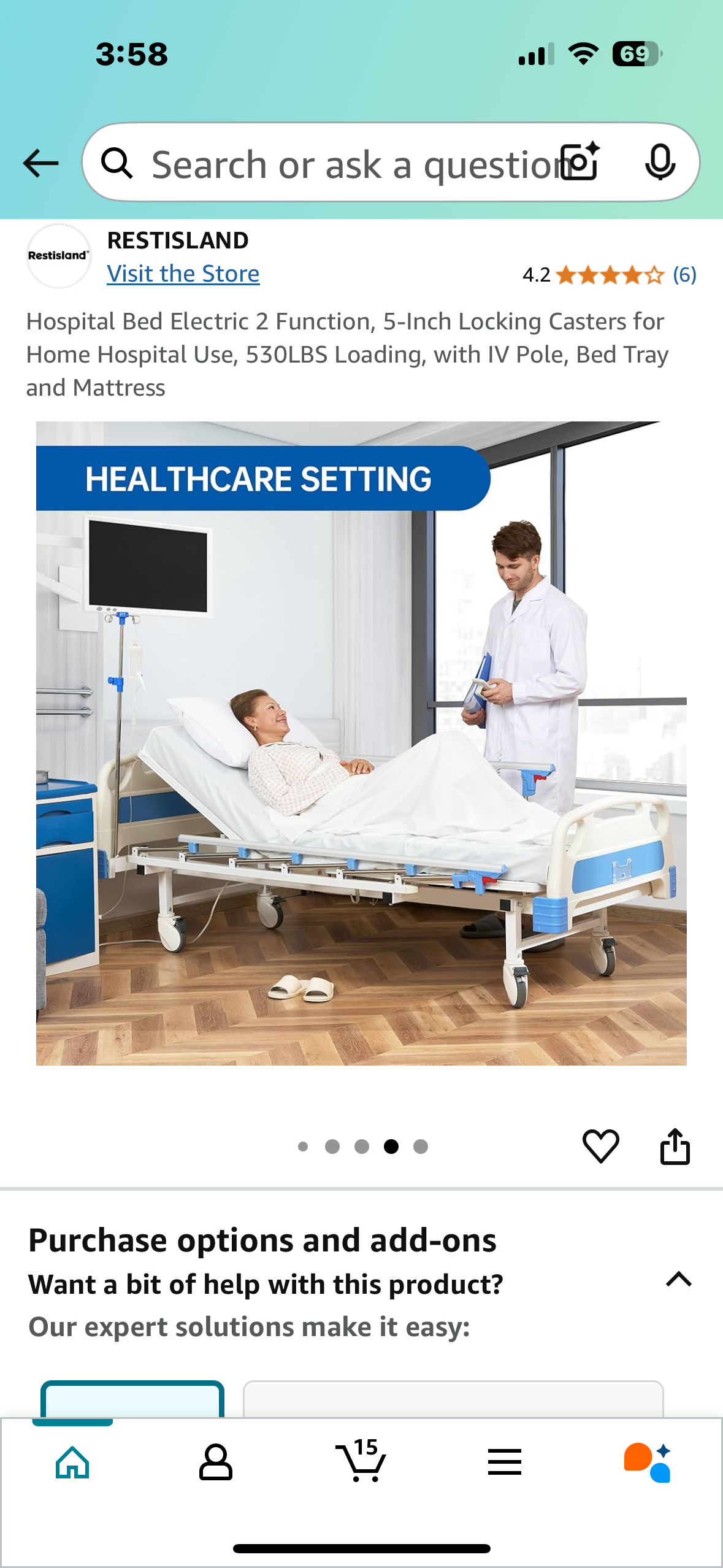 New - Hospital Bed Electric for Home Recovery Use, 530LBS Capacity, with IV Pole, Bed Tray and Mattress (B838)