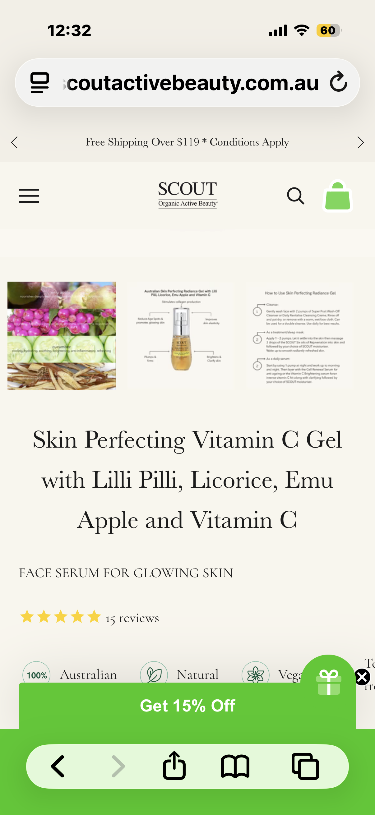 SCOUT Australia Skin Perfecting Radiance Gel with Vitamin C
