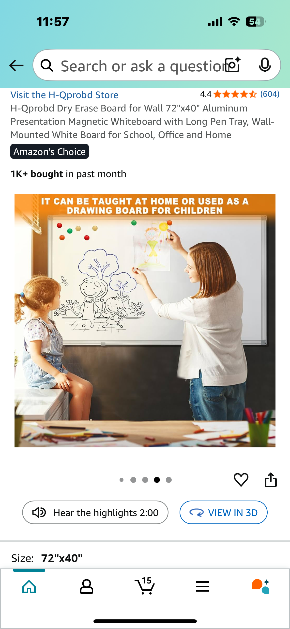 H-Qprobd Dry Erase Board for Wall 72"x40" Aluminum Presentation Magnetic Whiteboard with Long Pen Tray, Wall-Mounted White Board for School, Office and Home (O422)
