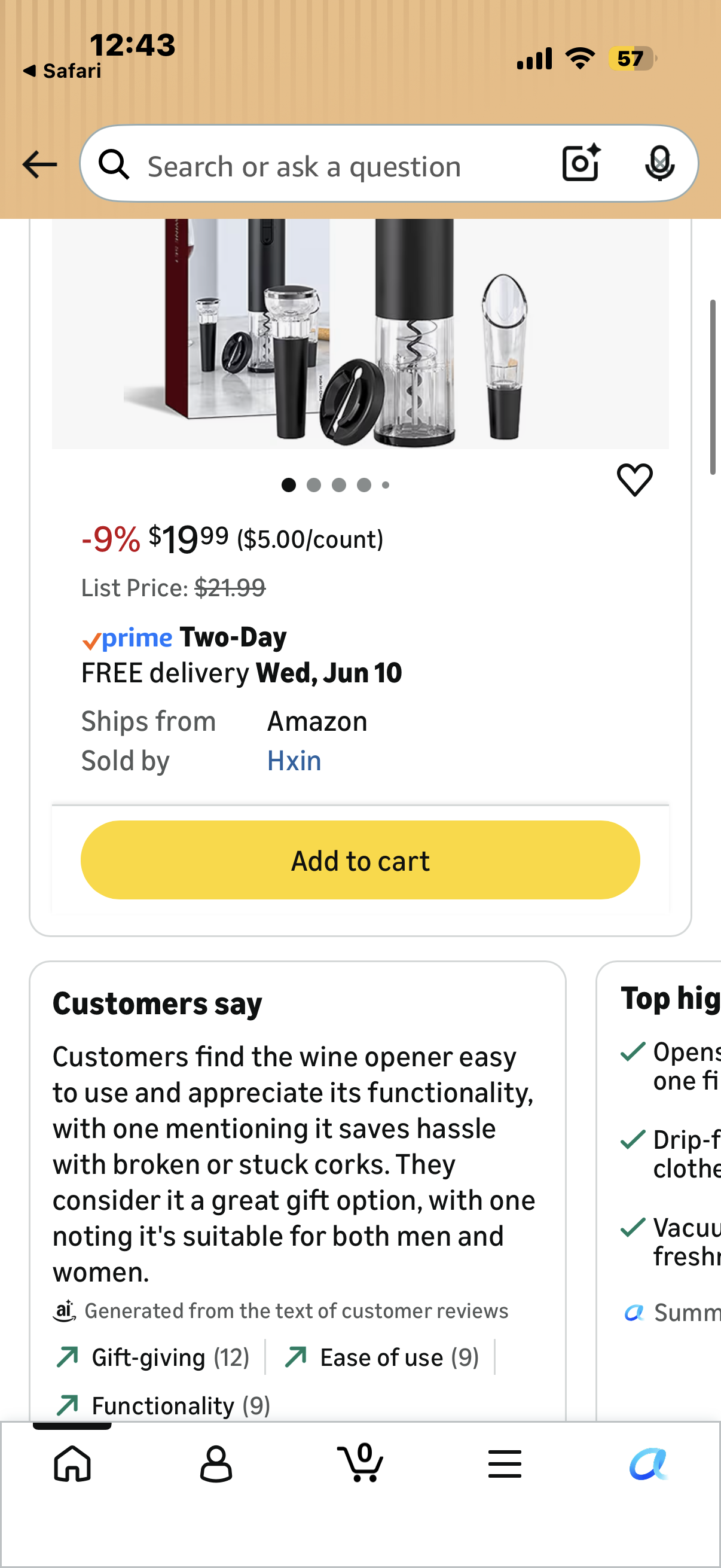 Automatic Electric Wine Opener Wine Bottle Opener with Foil Cutter Aerator Pourer and Vacuum Stopper Battery Operated Corkscrew Remover Gift for Wine Lovers Home Kitchen Party Wedding