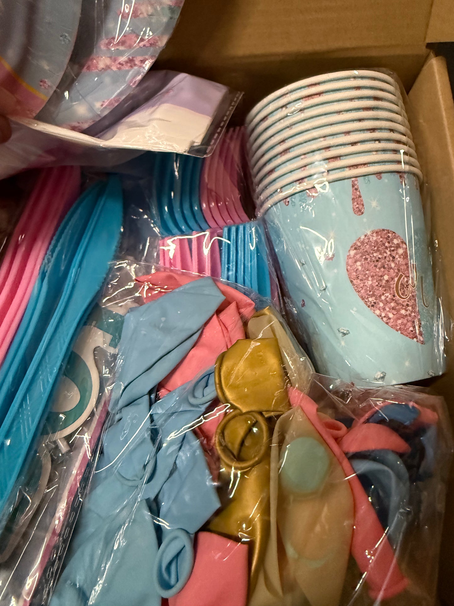 Boy or Girl Gender Reveal Party Decorations, Baby Gender Reveal Decorations Including Tableware, Balloons, Plates, Cake Toppers