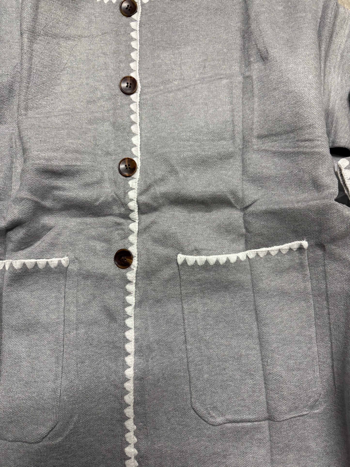 Merokeety Oversized Women’s Light Grey Cardigan (Size Small)