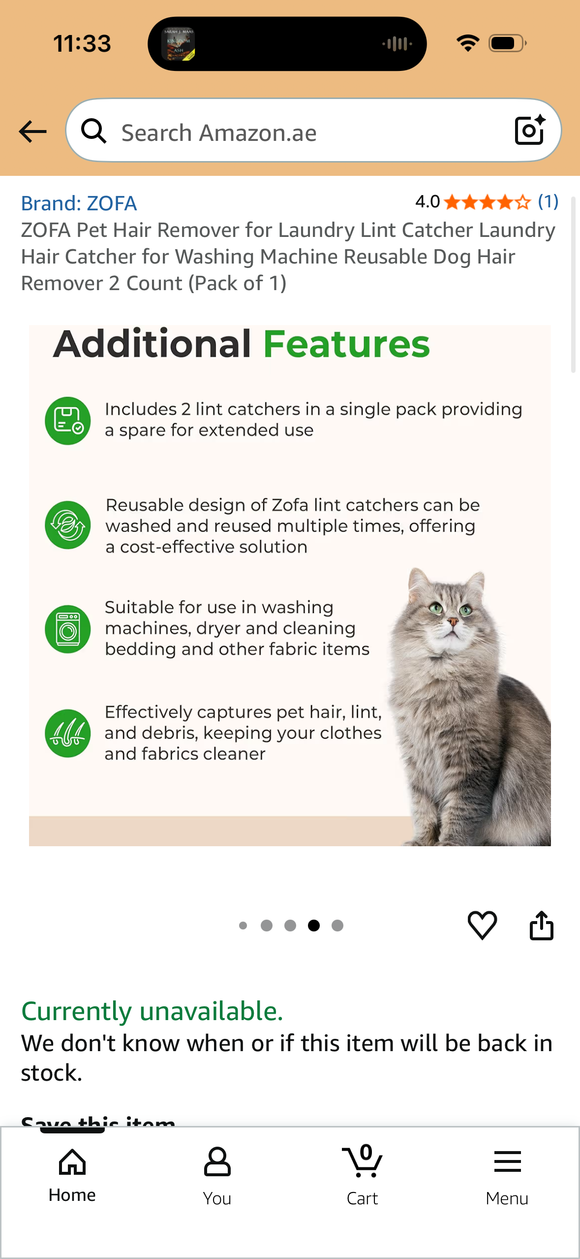 ZOFA Pet Hair Remover for Laundry Lint Catcher Laundry Hair Catcher for Washing Machine Reusable Dog Hair Remover 2 Count