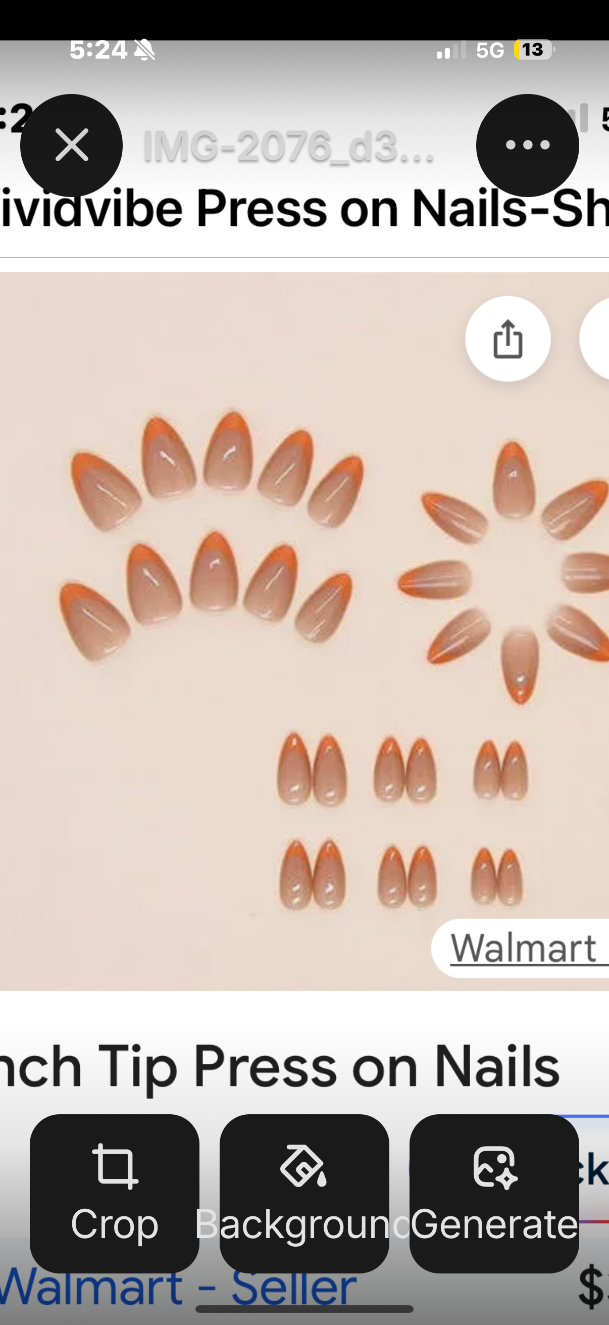 Vividvibe Press on Nails-Short Almond Orange French Nails,Fit Perfectly,Reusable /15 sizes - 30 pcs