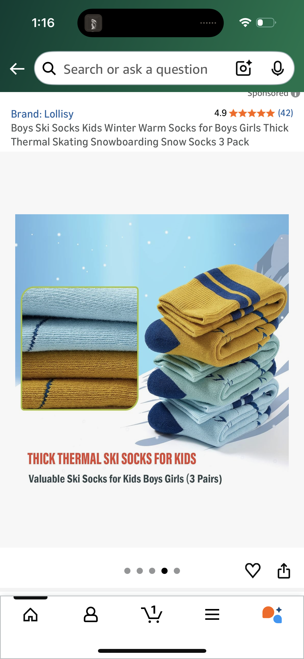 Boys Ski Socks Kids Winter Warm Socks for Boys Girls Thick Thermal Skating Snowboarding Snow Socks 3 Pack (Size 6-8 Years)