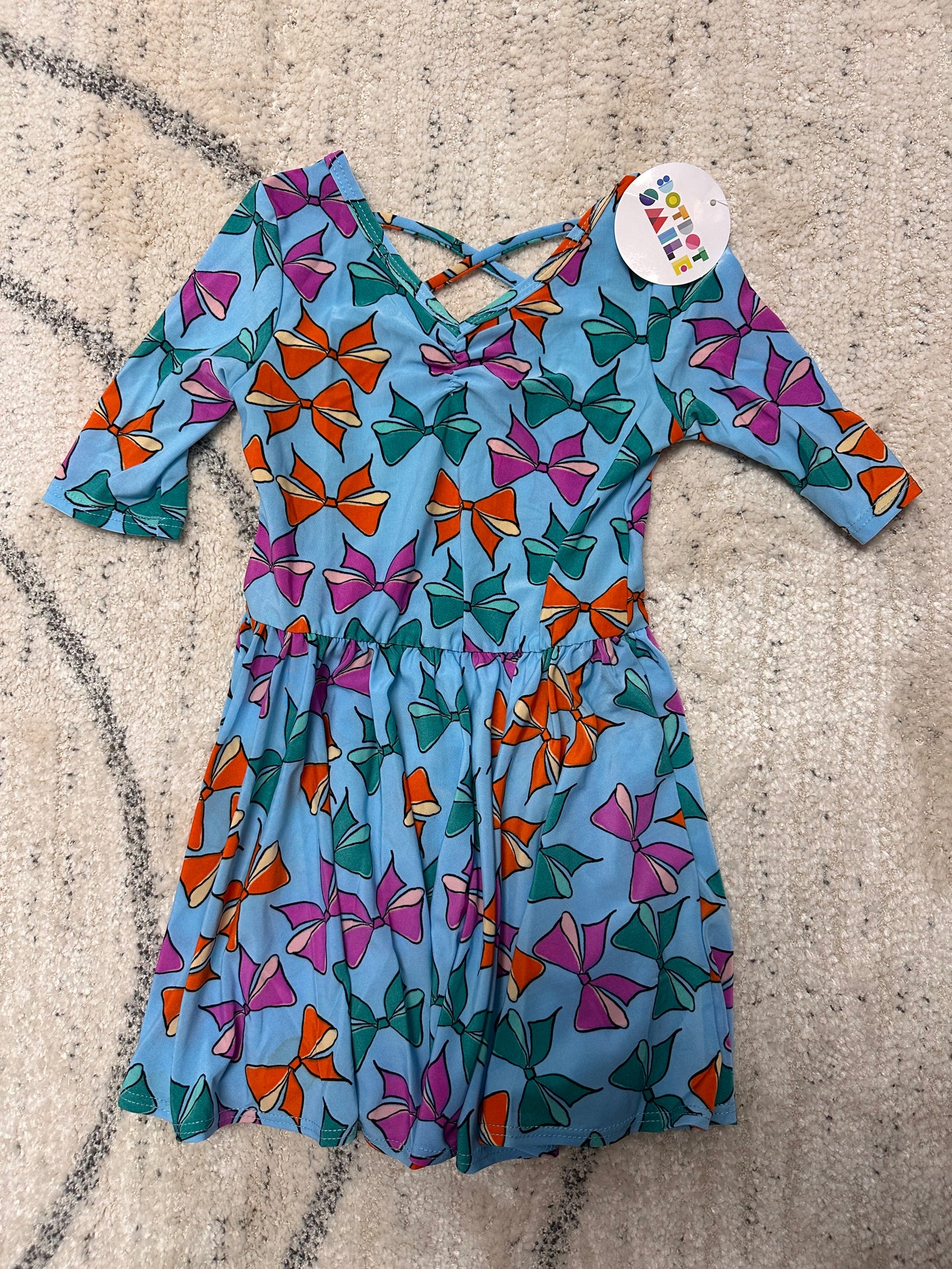 Dot Dot Smile Blue Bow Size 2