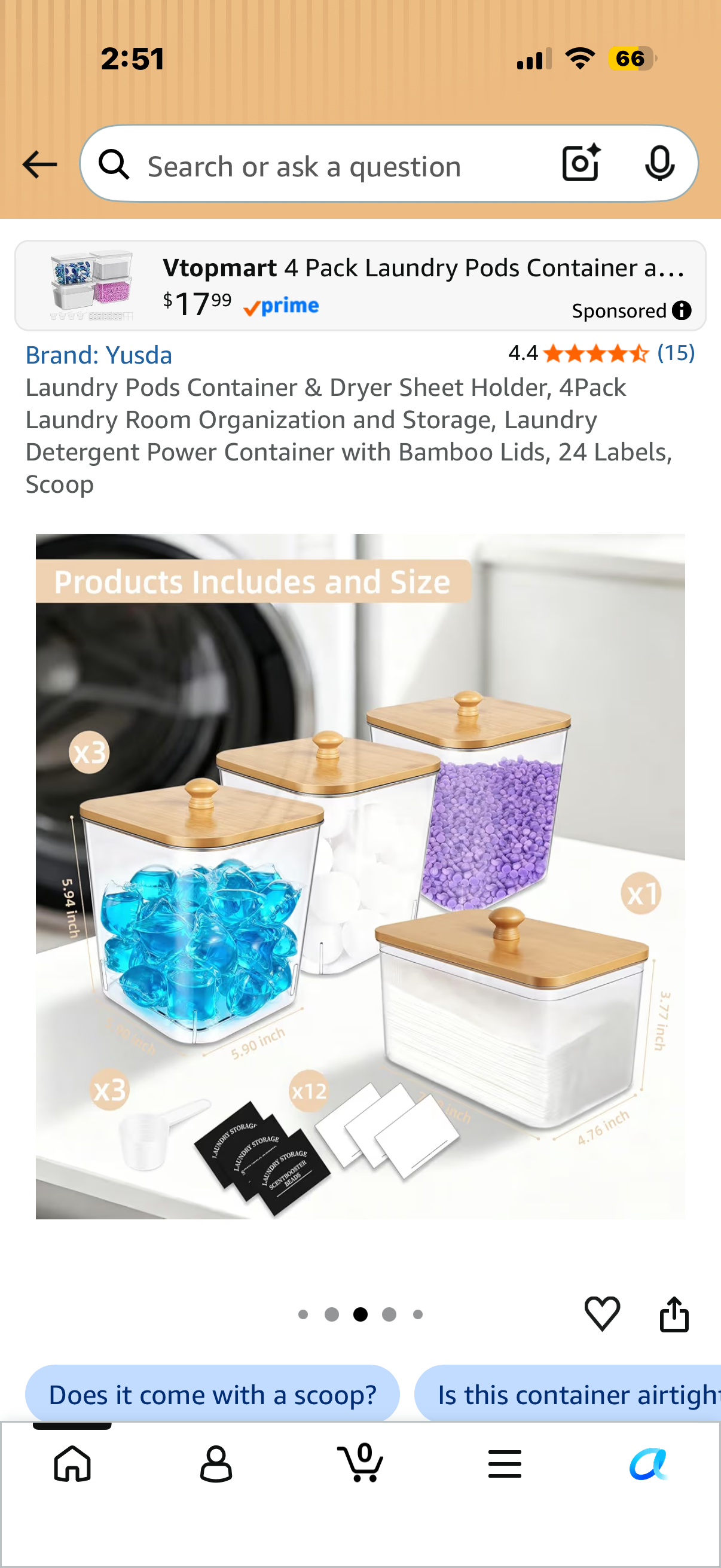 4 Pack Laundry Pods Container and Dryer Sheet Holder, Detergent Powder Container with Lids &Labels & Scoop for Laundry Room Organization, Laundry Storage for Powder, Pods, Scent Booster Beads