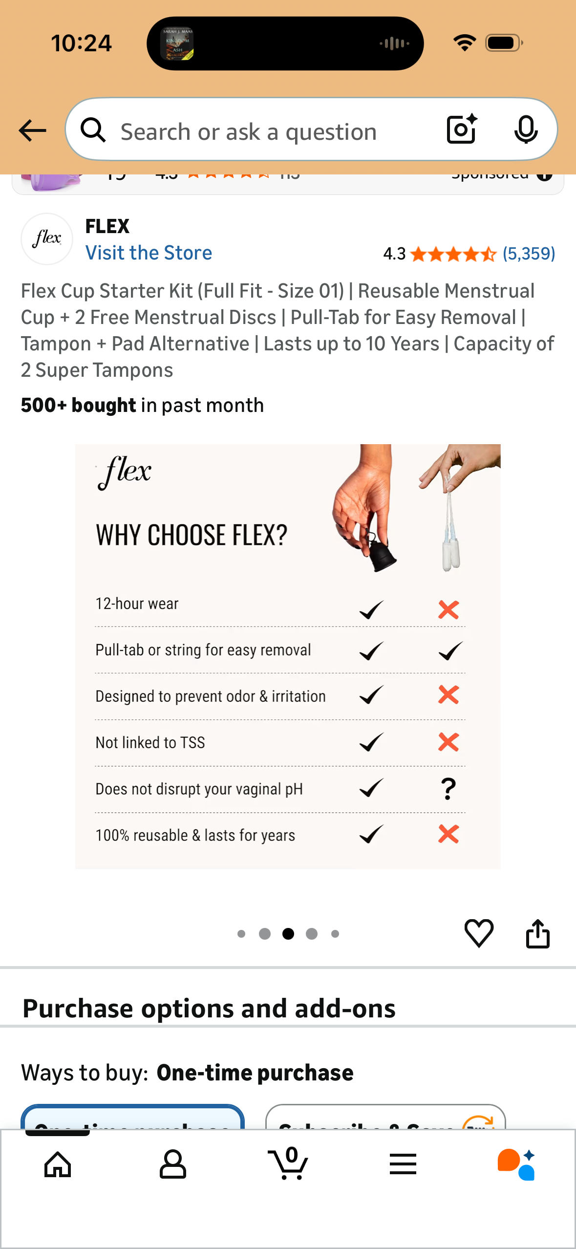 Flex Cup Starter Kit (Full Fit - Size 01) | Reusable Menstrual Cup + 2 Free Menstrual Discs | Pull-Tab for Easy Removal | Tampon + Pad Alternative | Lasts up to 10 Years | Capacity of 2 Super Tampons
