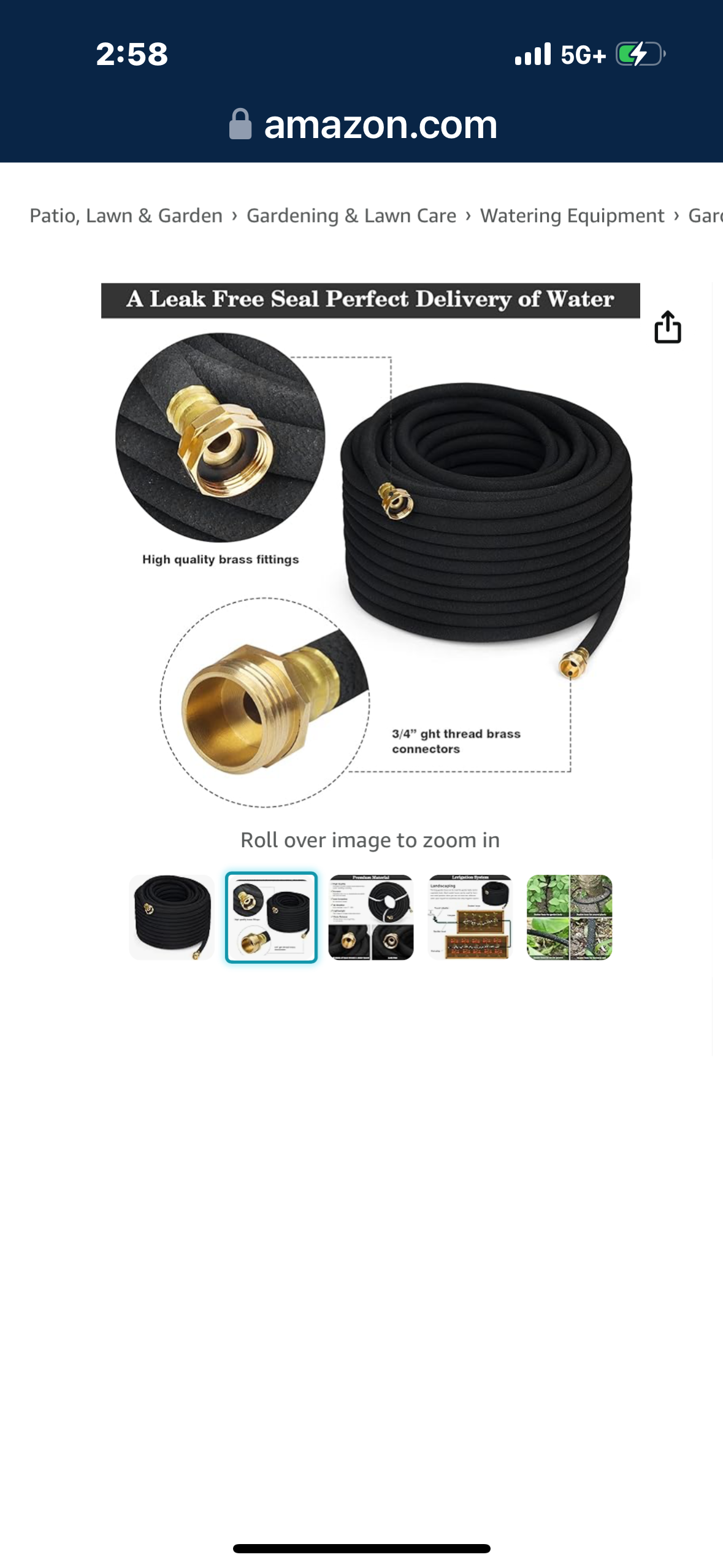 MHMHM Soaker Hose 50 FT for Garden Beds 1/2 Inch,Solid Brass Connectors Rubber Longer Lasting Drip Irrigation Save 70% of Water Great for Lawn and Yard