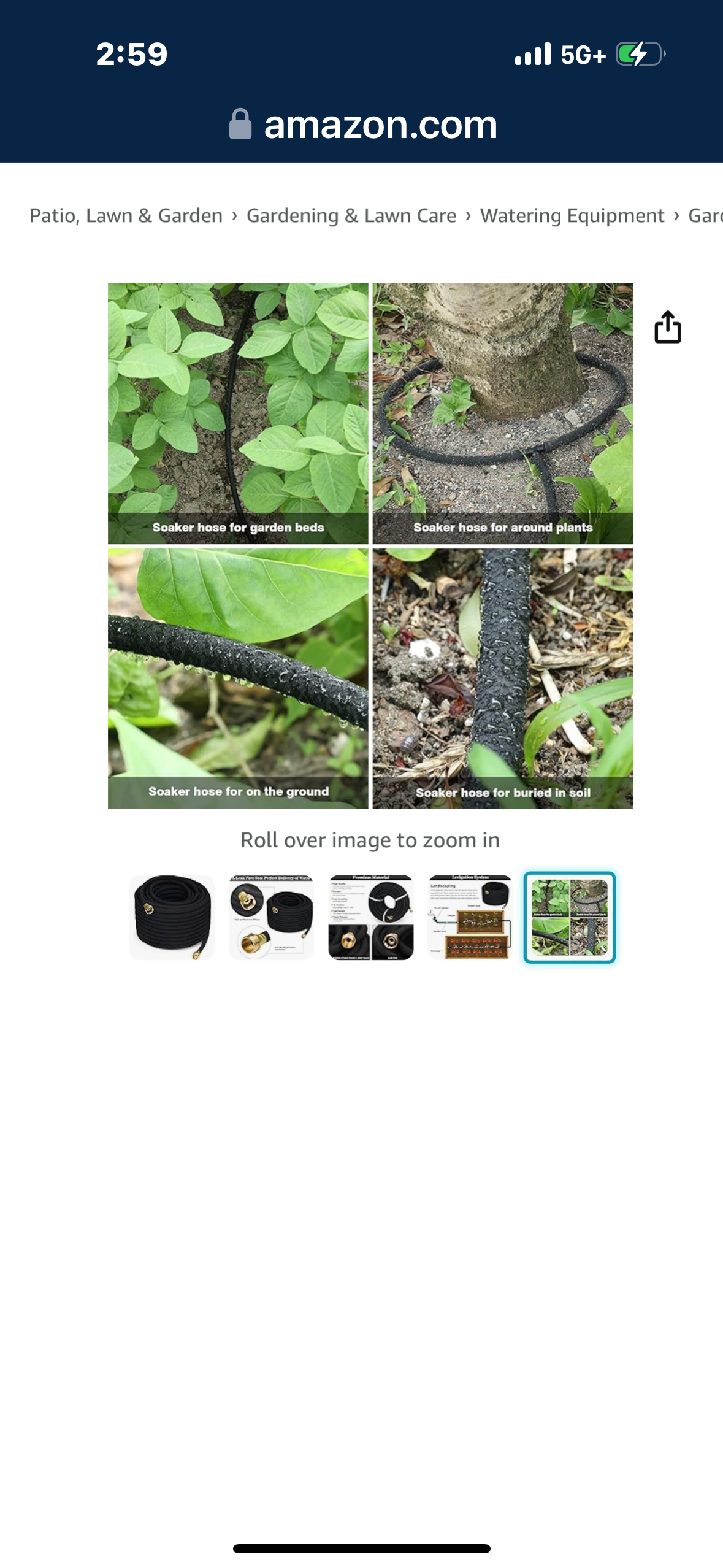 MHMHM Soaker Hose 50 FT for Garden Beds 1/2 Inch,Solid Brass Connectors Rubber Longer Lasting Drip Irrigation Save 70% of Water Great for Lawn and Yard
