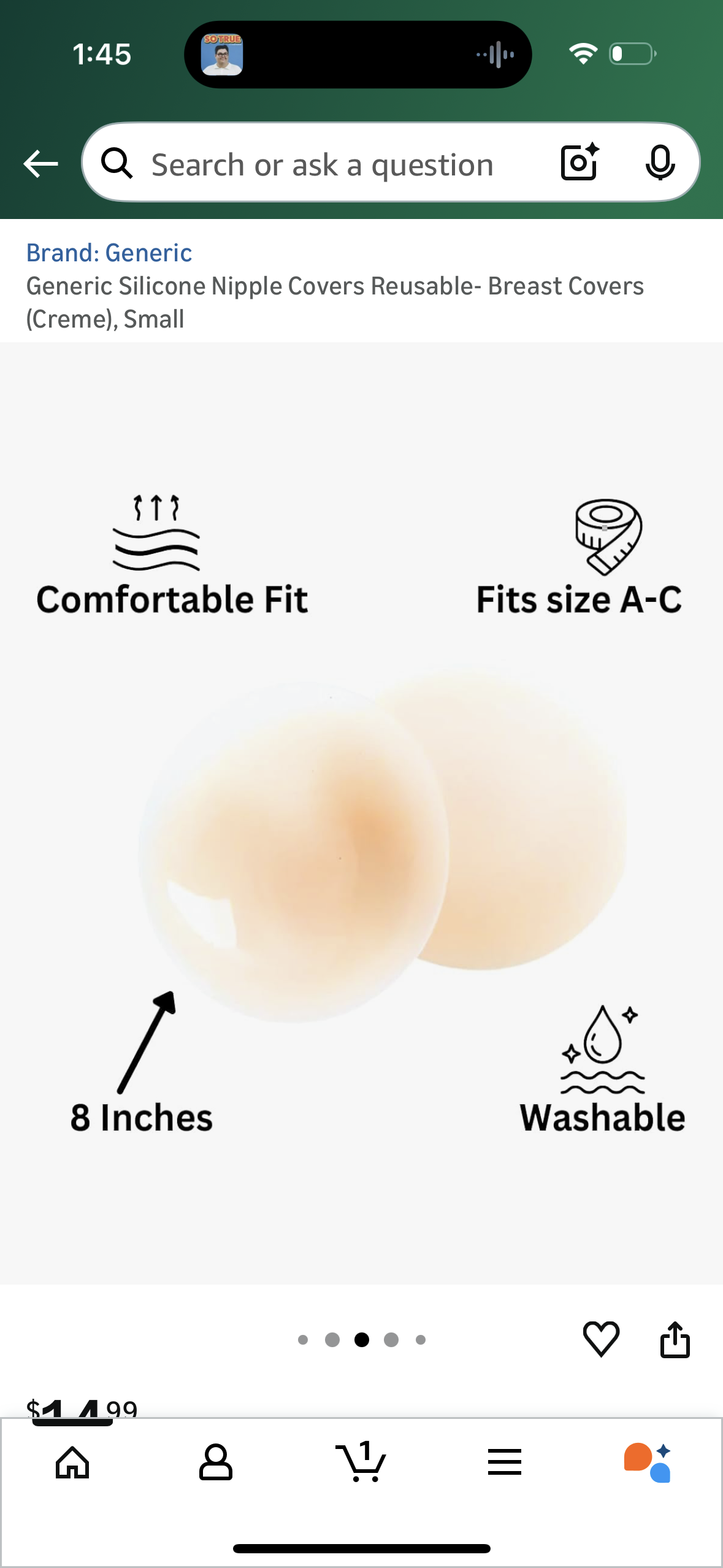 Generic Silicone Nipple Covers Reusable- Breast Covers (Creme), Small