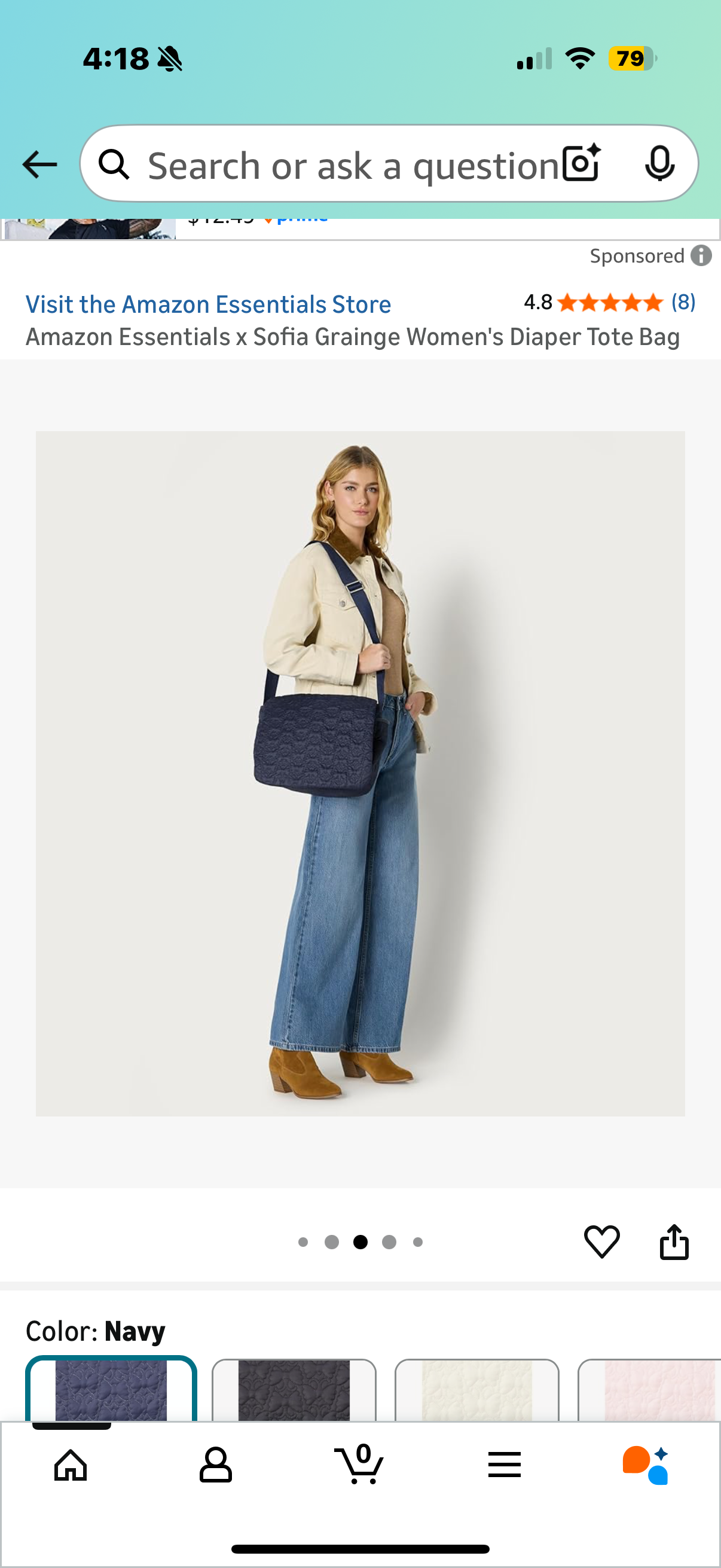 Amazon Essentials x Sofia Grainge Women's Diaper Tote Bag