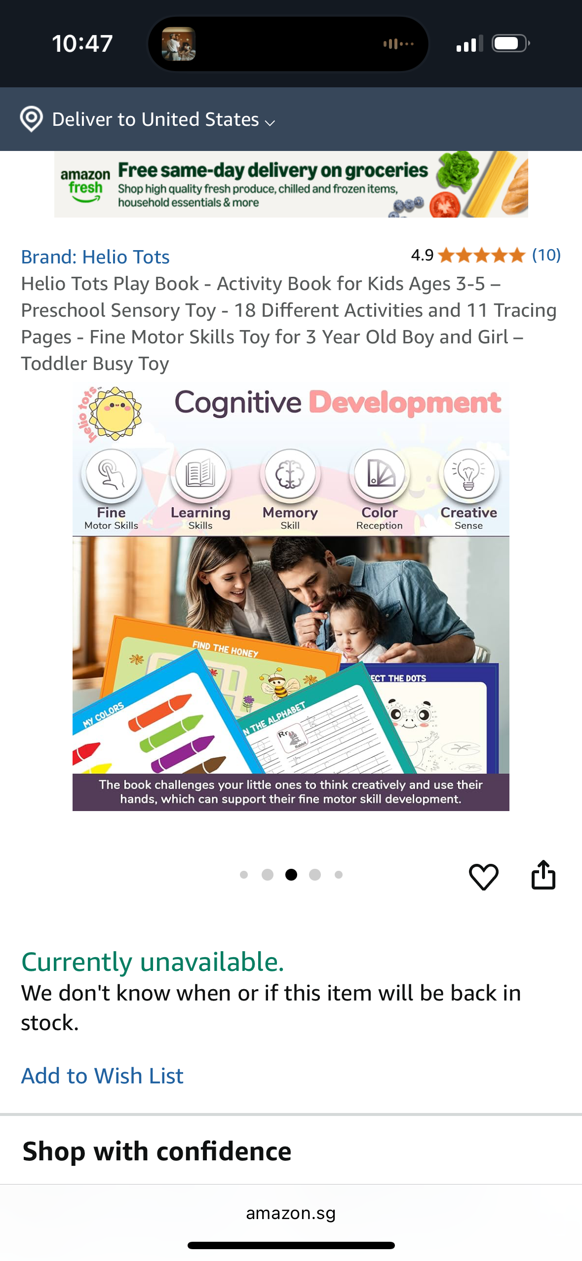 Helio Tots Play Book - Activity Book for Kids Ages 3-5 – Preschool Sensory Toy - 18 Different Activities and 11 Tracing Pages - Fine Motor Skills Toy for 3 Year Old Boy and Girl – Toddler Busy Toy
