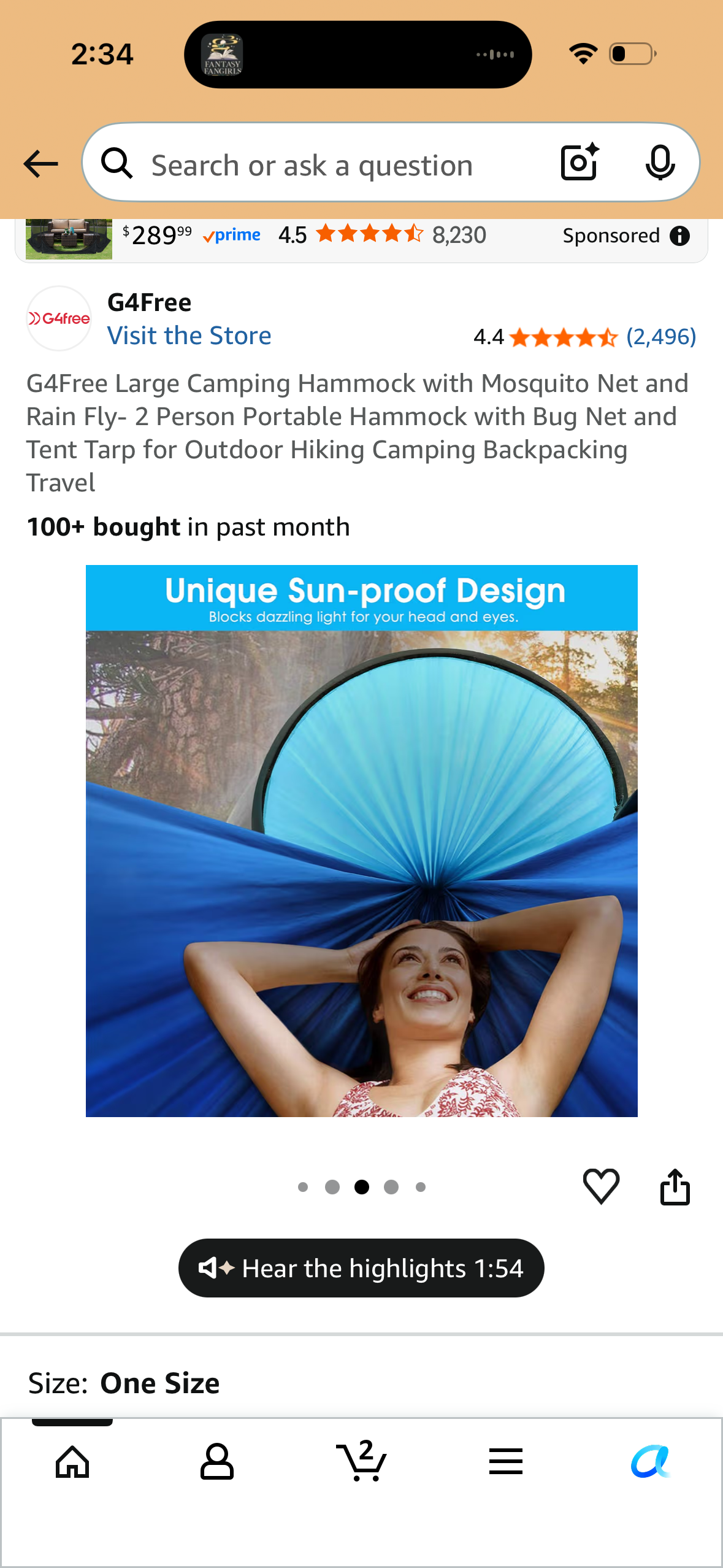 G4Free Large Camping Hammock with Mosquito Net and Rain Fly- 2 Person Portable Hammock with Bug Net and Tent Tarp for Outdoor Hiking Camping Backpacking Travel
