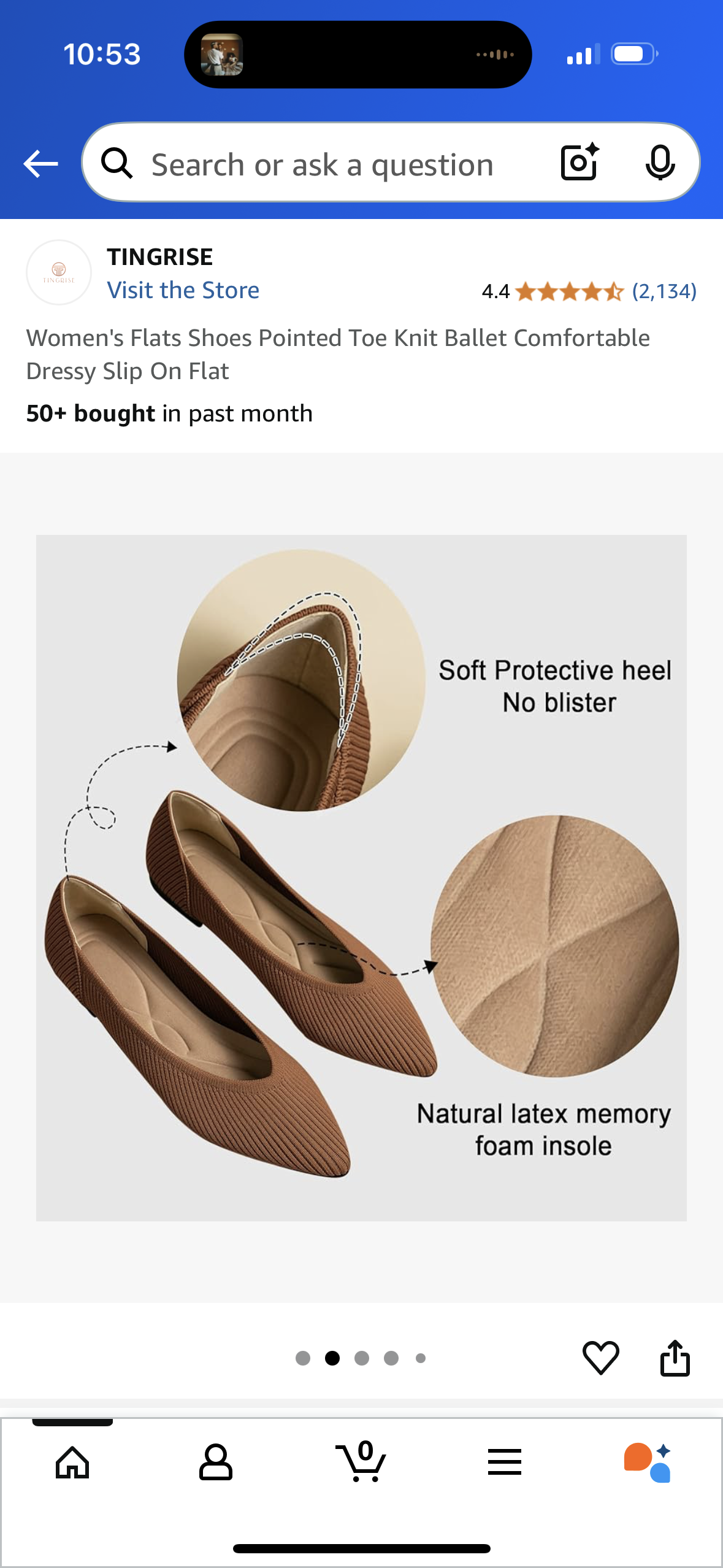 Women's Flats Shoes Pointed Toe Knit Ballet Comfortable Dressy Slip On Flat
