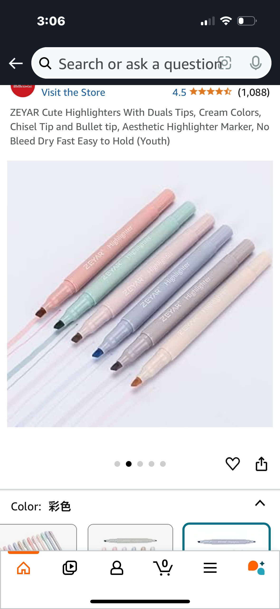 ZEYAR Cute Highlighters With Duals Tips, Cream Colors, Chisel Tip and Bullet tip, Aesthetic Highlighter Marker, No Bleed Dry Fast Easy to Hold