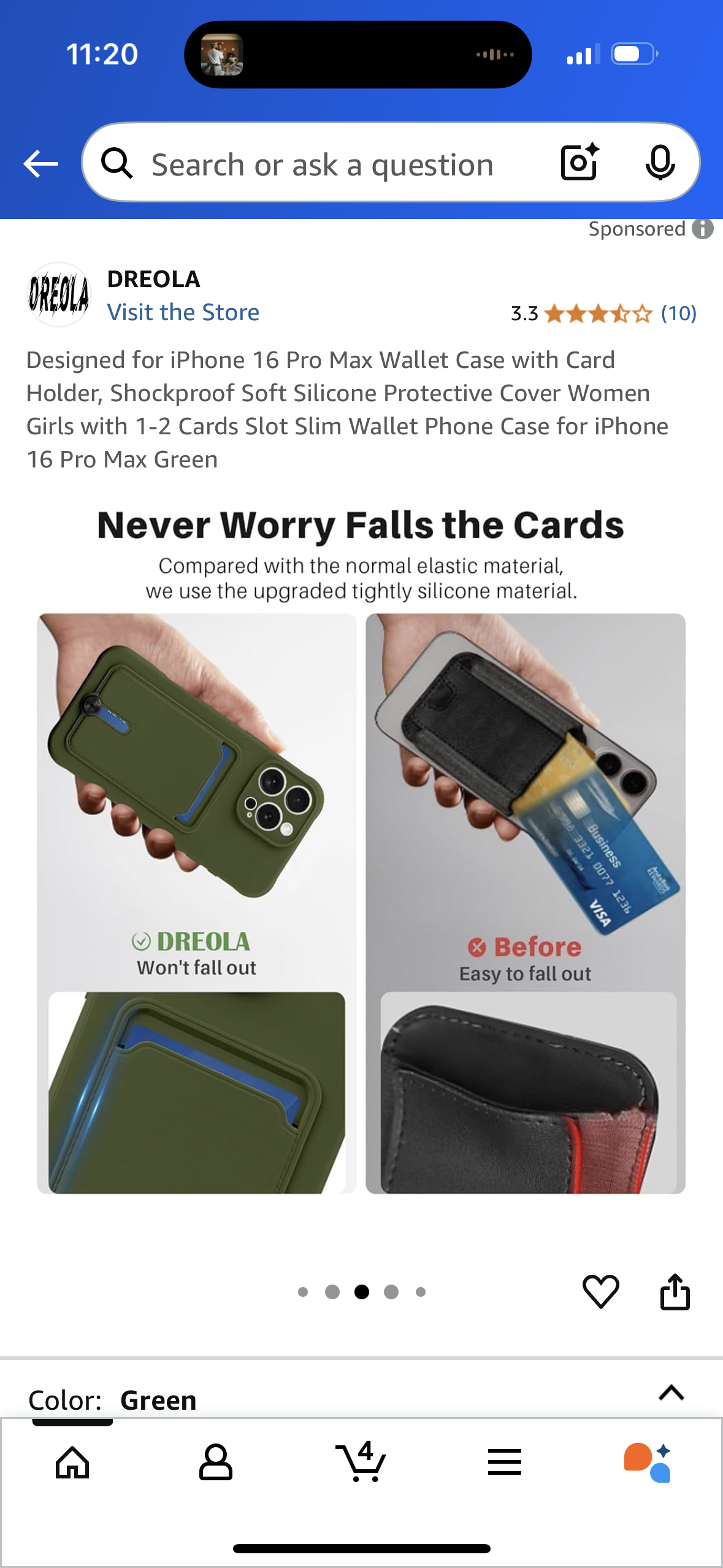 Designed for iPhone 15 Plus Wallet Case with Card Holder, Shockproof Soft Silicone Protective Cover Women Girls with 1-2 Cards Slot Slim Wallet Phone Case for iPhone 16 Pro Max Green