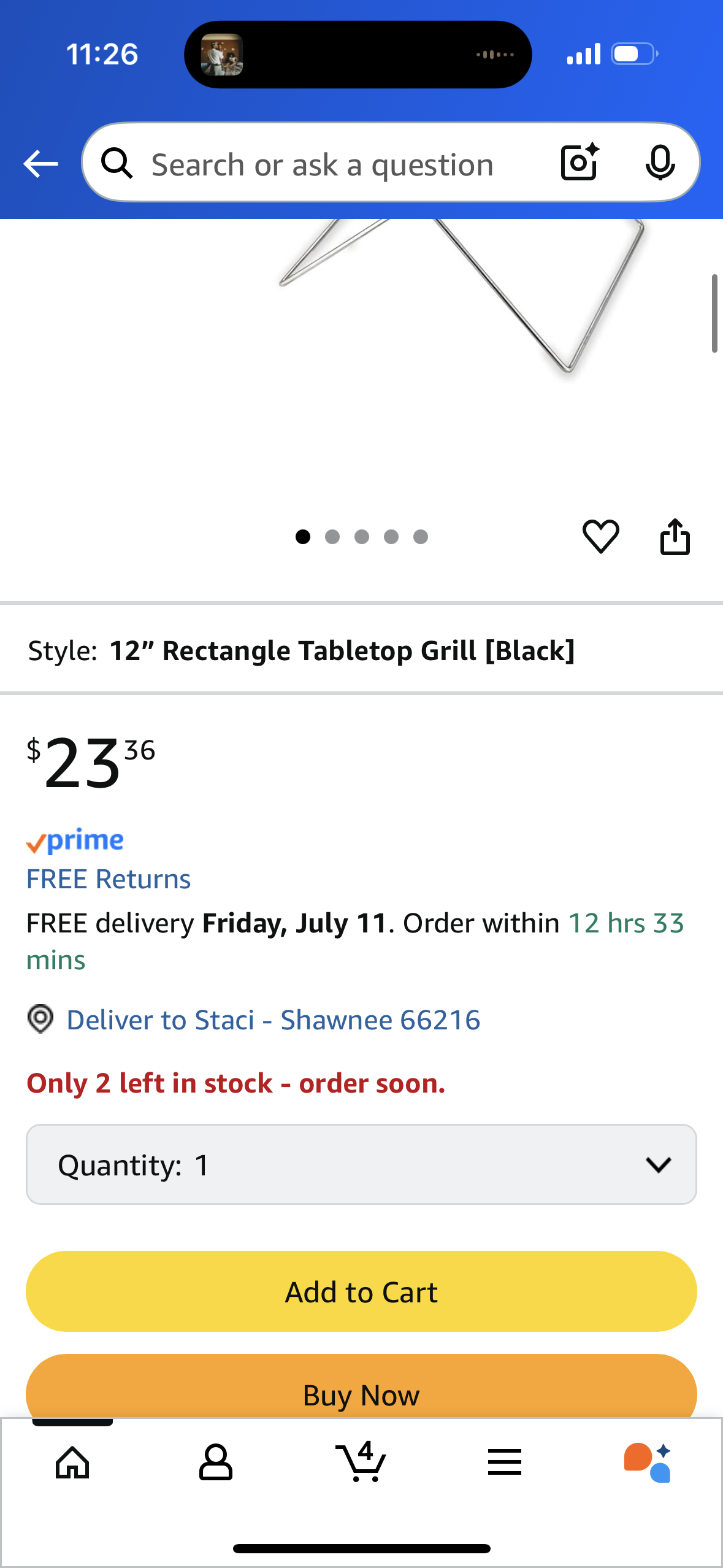 PAMI 12” Portable BBQ Tabletop Charcoal Grill - With Folding Legs For Backyard Patio, Camping, Tailgating & Picnics- Lightweight Metal Outdoor Cooking Grill For Steaks, Chicken, Veggies