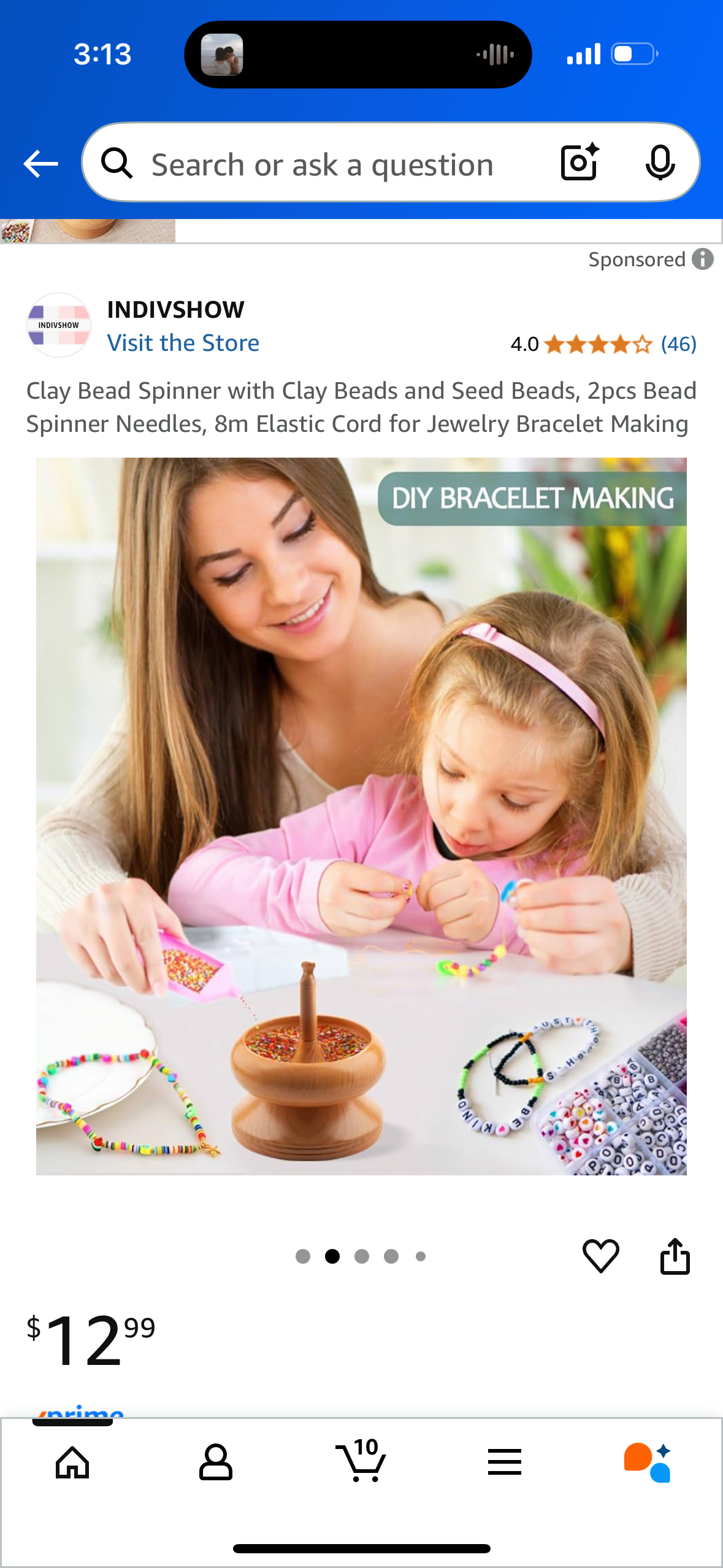 Clay Bead Spinner with Clay Beads and Seed Beads, 2pcs Bead Spinner Needles, 8m Elastic Cord for Jewelry Bracelet Making