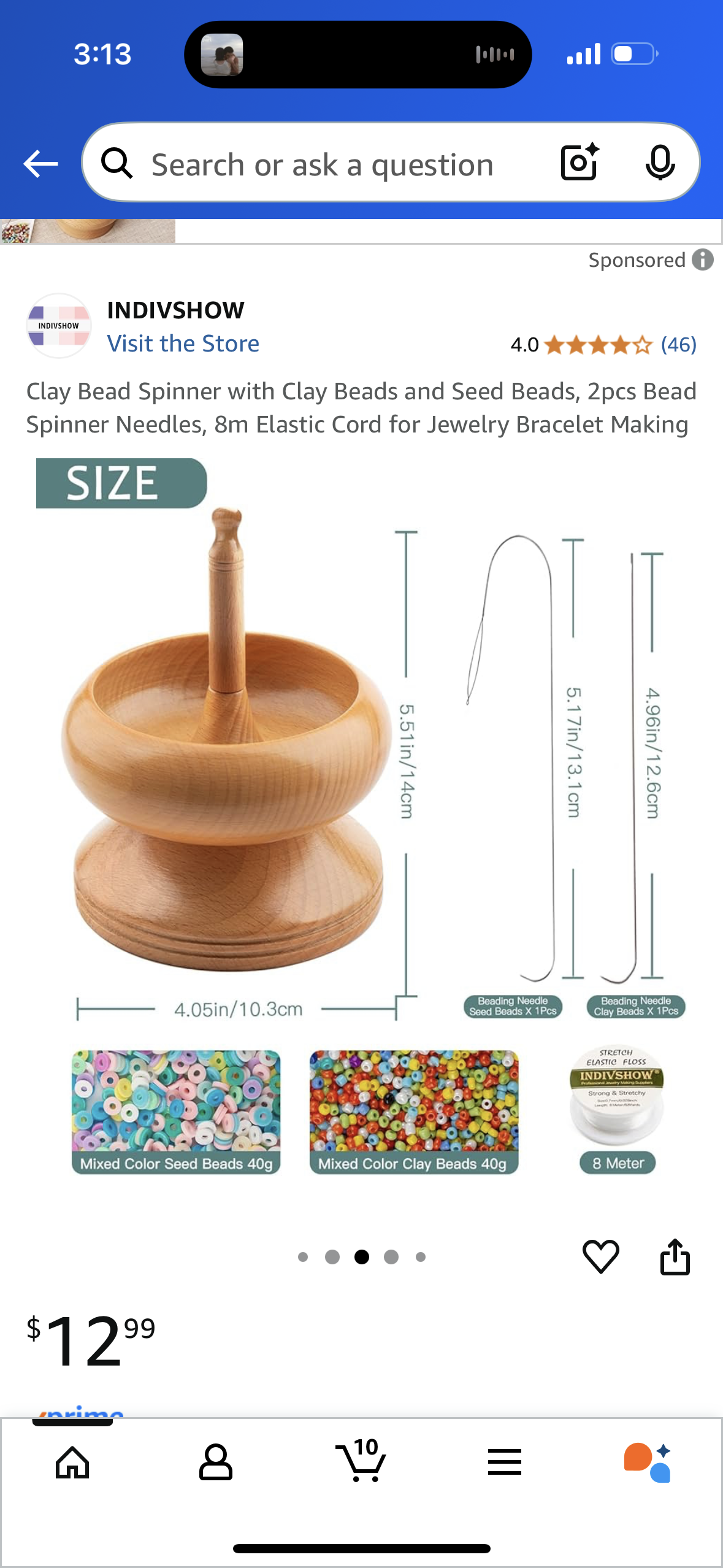 Clay Bead Spinner with Clay Beads and Seed Beads, 2pcs Bead Spinner Needles, 8m Elastic Cord for Jewelry Bracelet Making