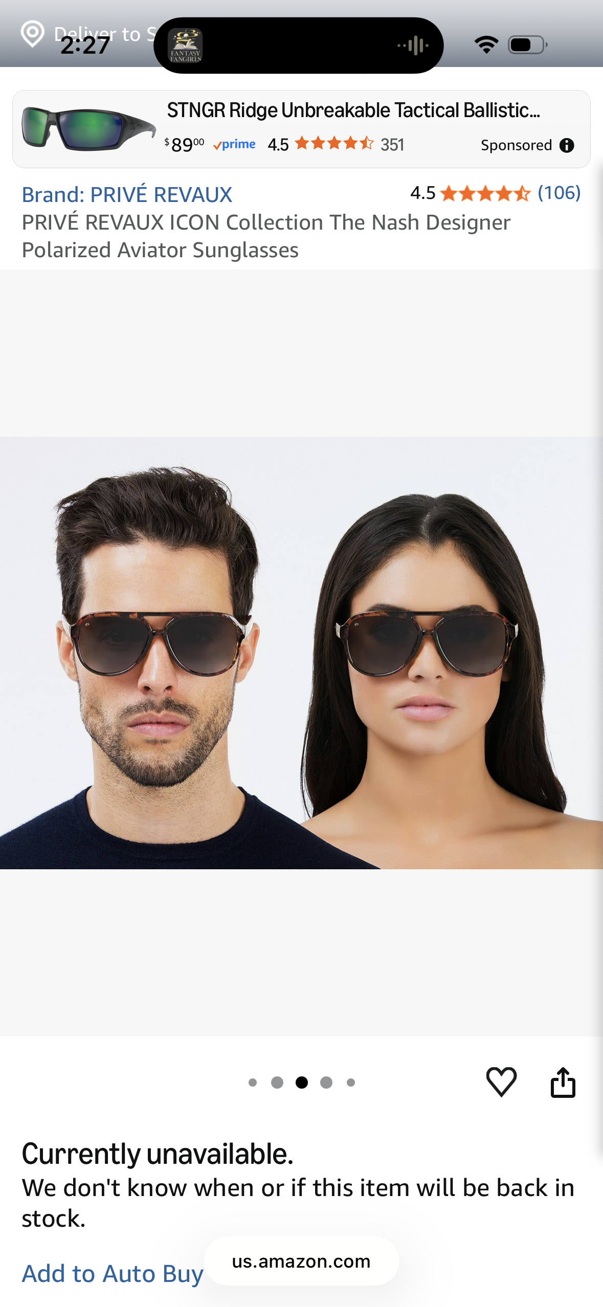 PRIVÉ REVAUX ICON Collection The Nash Designer Polarized Aviator Sunglasses