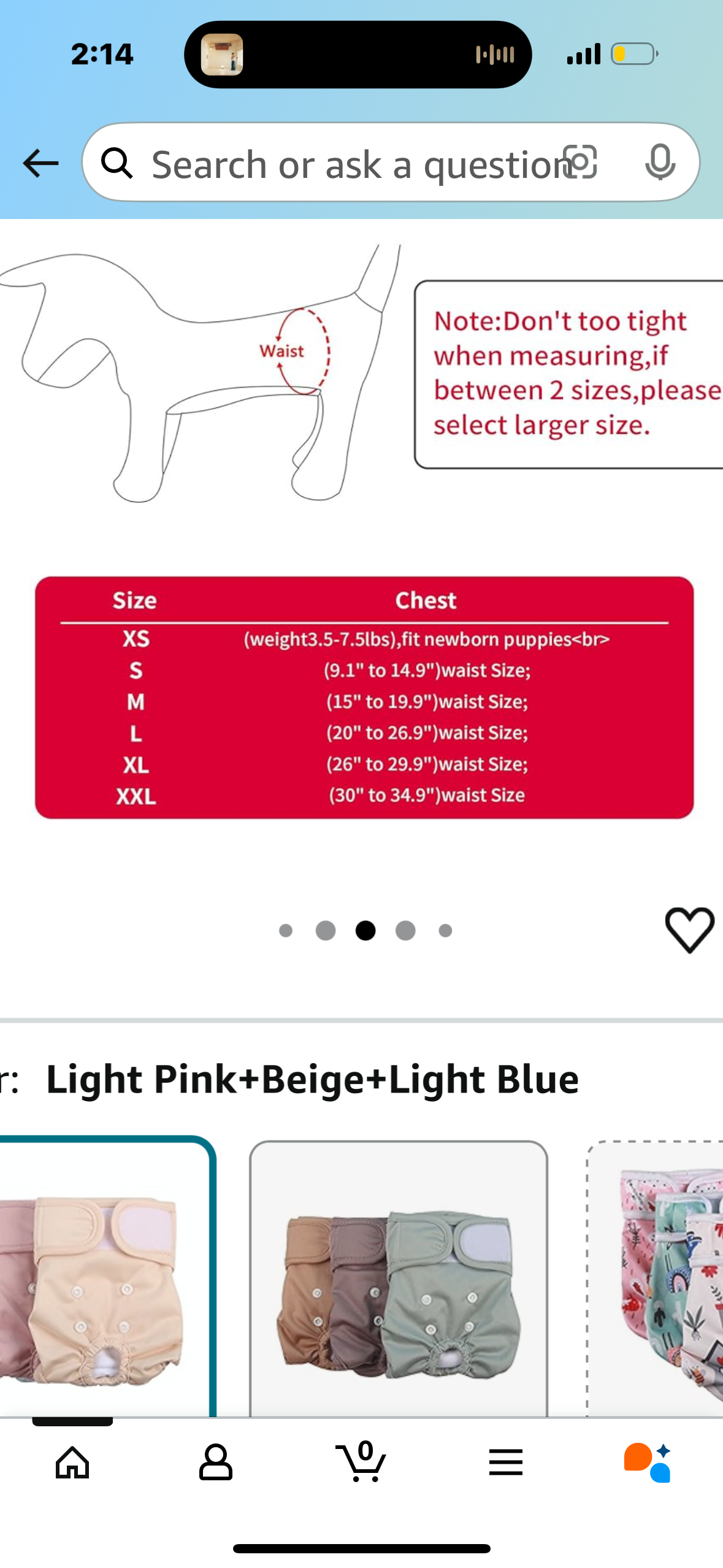 Dog Diapers Female for Small Dogs,(3 Pack) Premium Washable Reusable Leakproof Puppy Nappies,M