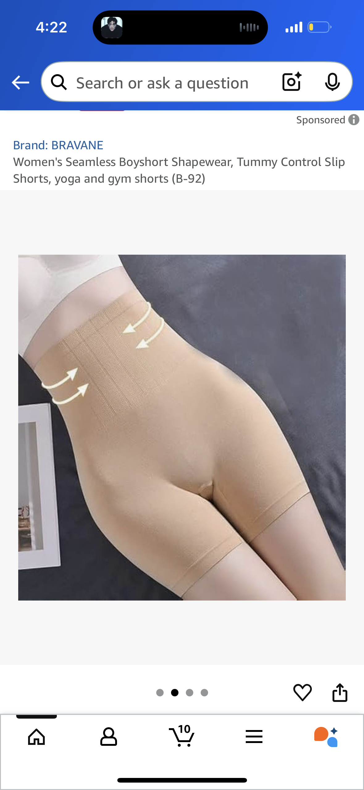Waisted Body Shaper Shorts Shapewear for Women Tummy Control Thigh Slimming Technology (Size Large)