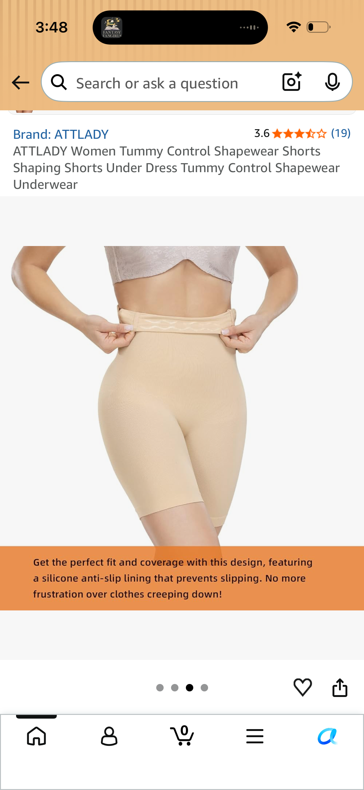 ATTLADY Women Tummy Control Shapewear Shorts Shaping Shorts Under Dress Tummy Control Shapewear Underwear (Size 4X-Large)