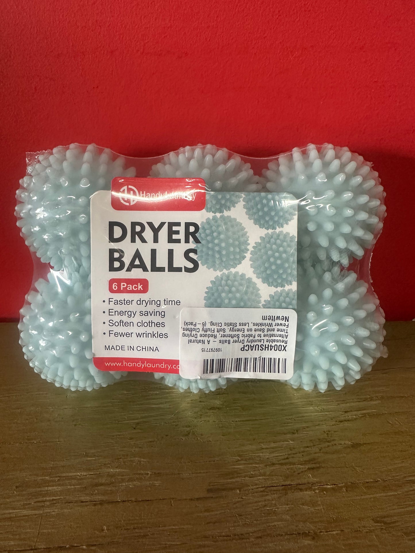 Handy Laundry Reusable Laundry Dryer Balls - A Natural Alternative to Fabric Softener, Reduce Drying Time and Save on Energy, Soft Fluffy Clothes, Fewer Wrinkles, Less Static Cling (Pack of 6)