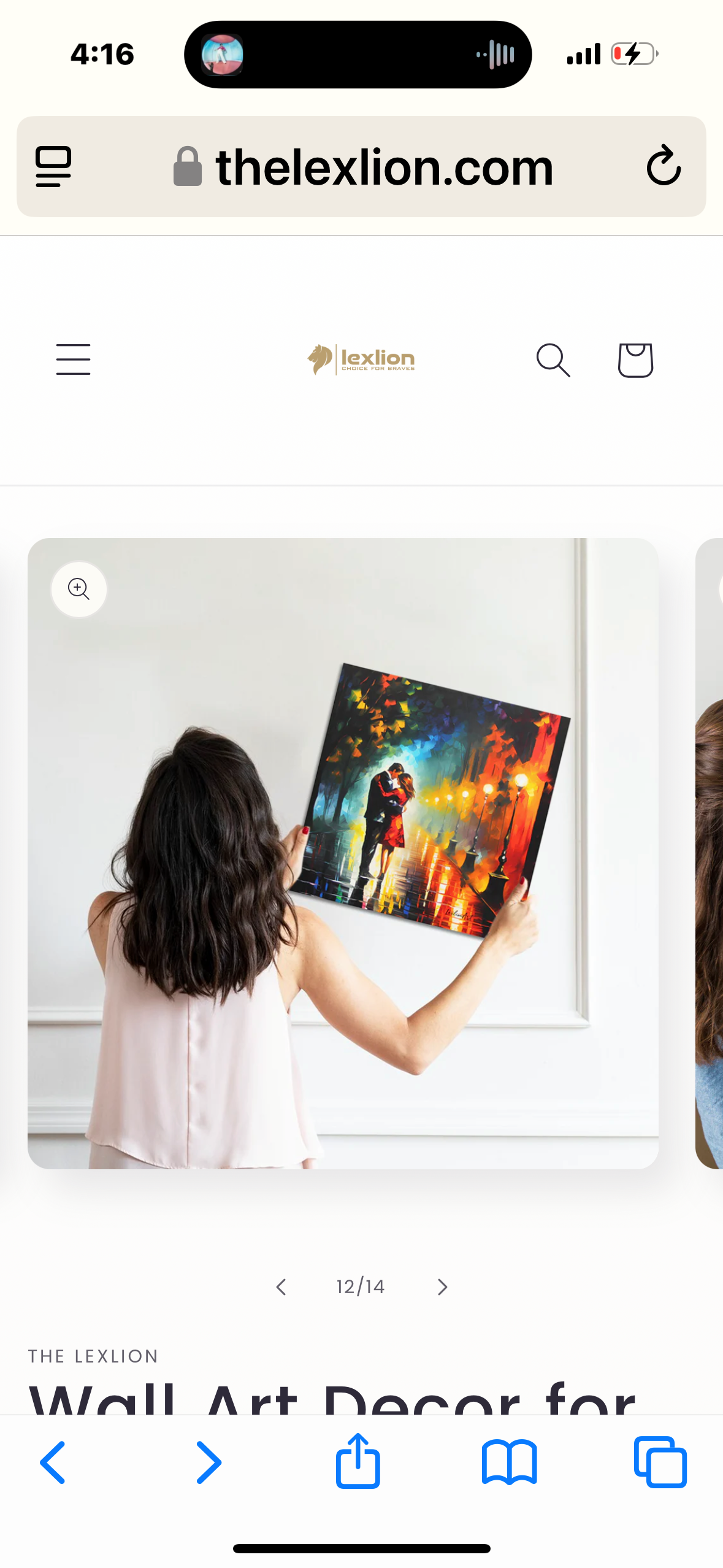 Wall Art Decor for Living Room, Bedroom, Dining, Kitchen, Bathroom, Home & Office — Polyester Giclée Painting — Canvas Artwork Framed Ready to Hang Pictures Print —Nocturne Amorous, 14 inch x 14 inch