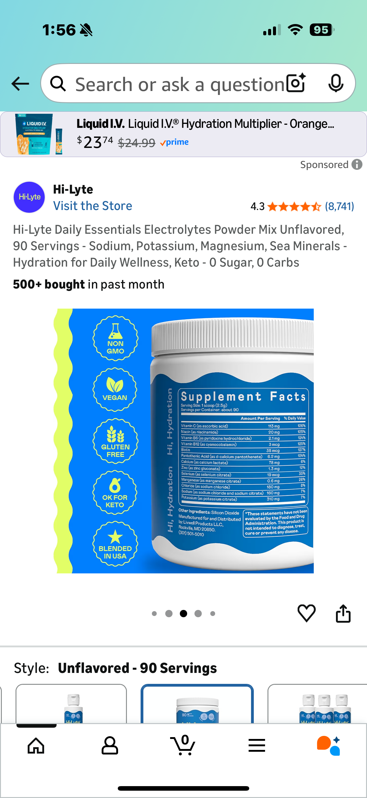 Hi-Lyte Daily Essentials Electrolytes Powder Mix Unflavored, 90 Servings - Sodium, Potassium, Magnesium, Sea Minerals - Hydration for Daily Wellness, Keto - 0 Sugar, 0 Carbs