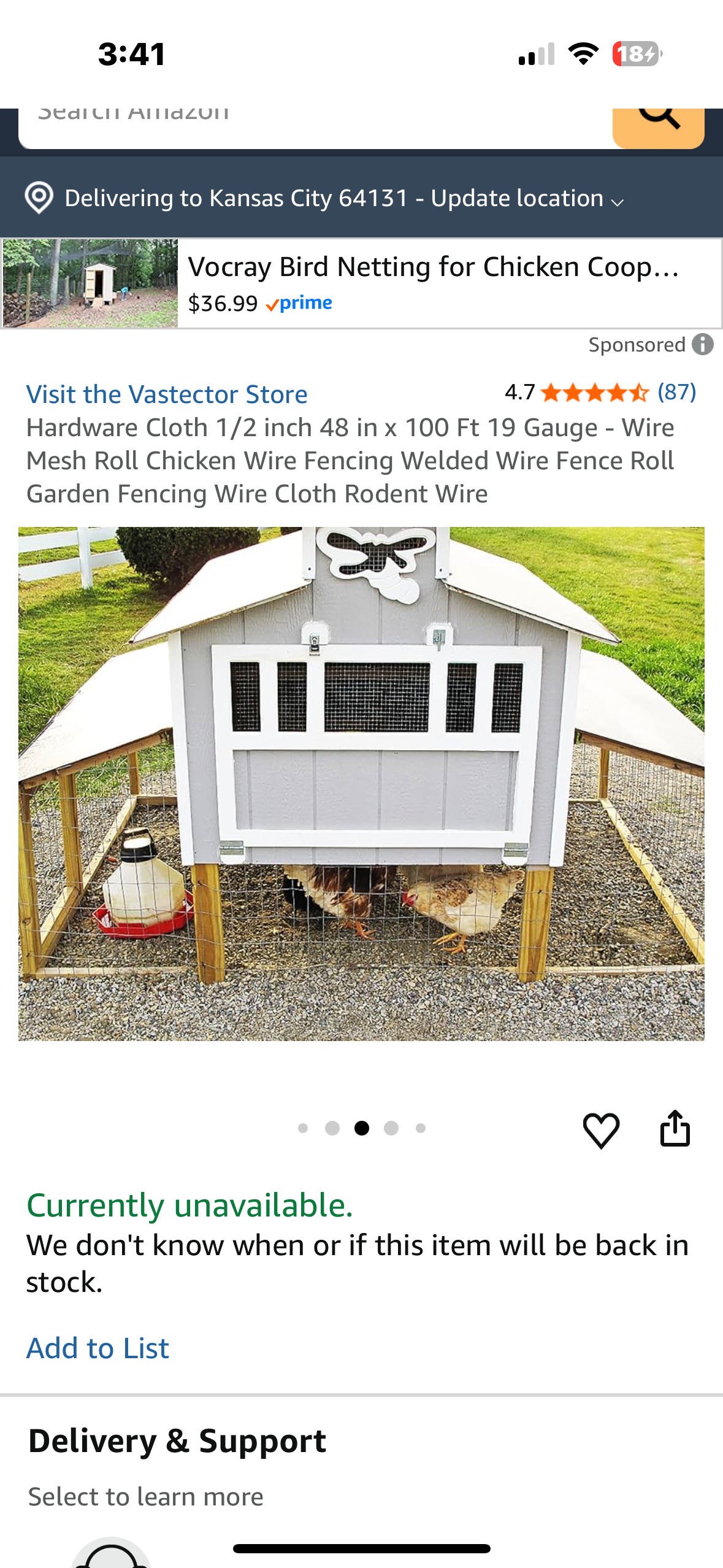 Hardware Cloth 1/2 inch 48 in x 100 Ft 19 Gauge - Welded Wire Fence Roll, Garden Fencing, Rodent Wire, DIY projects (G884)