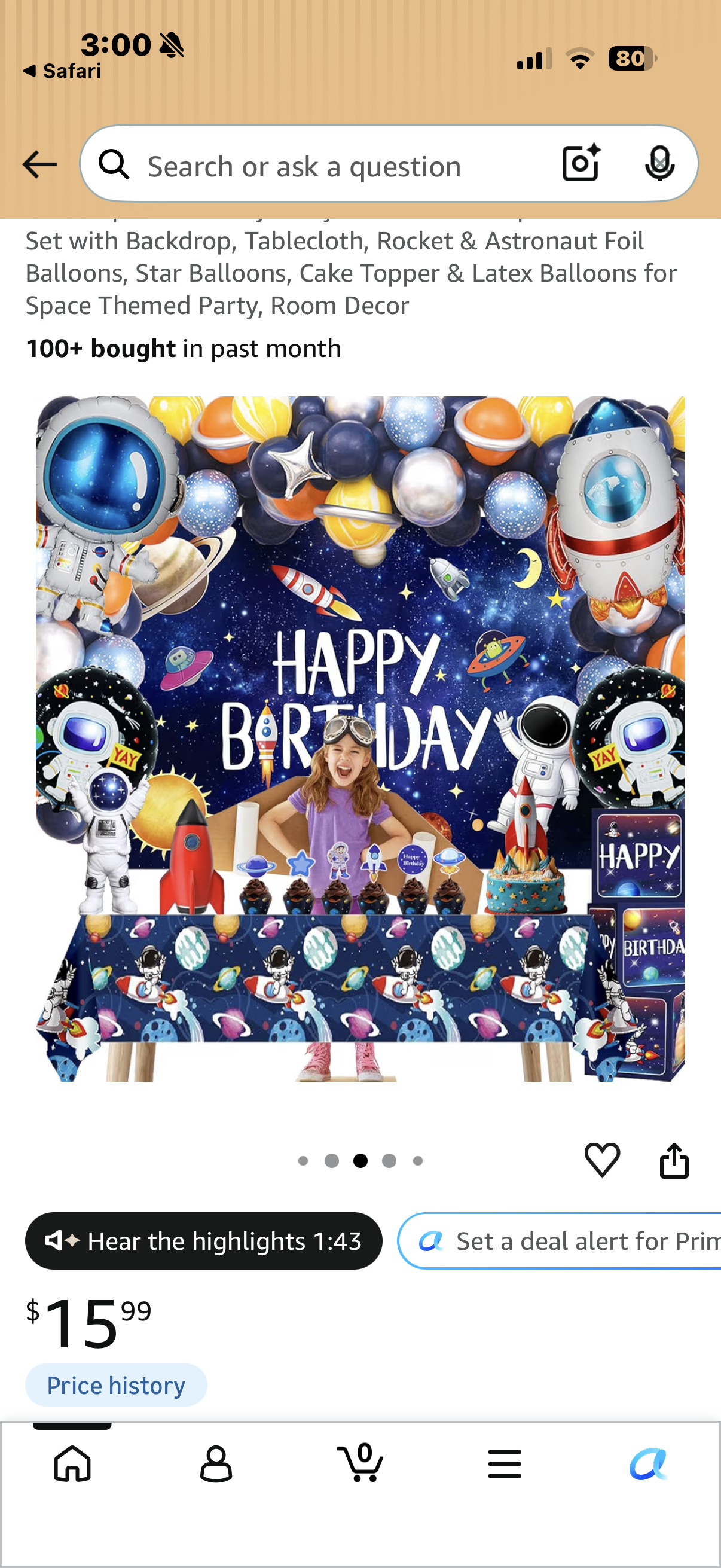 Outer Space Birthday Party Decorations – Space Theme Set with Backdrop, Tablecloth, Rocket & Astronaut Foil Balloons, Star Balloons, Cake Topper & Latex Balloons for Space Themed Party, Room Decor