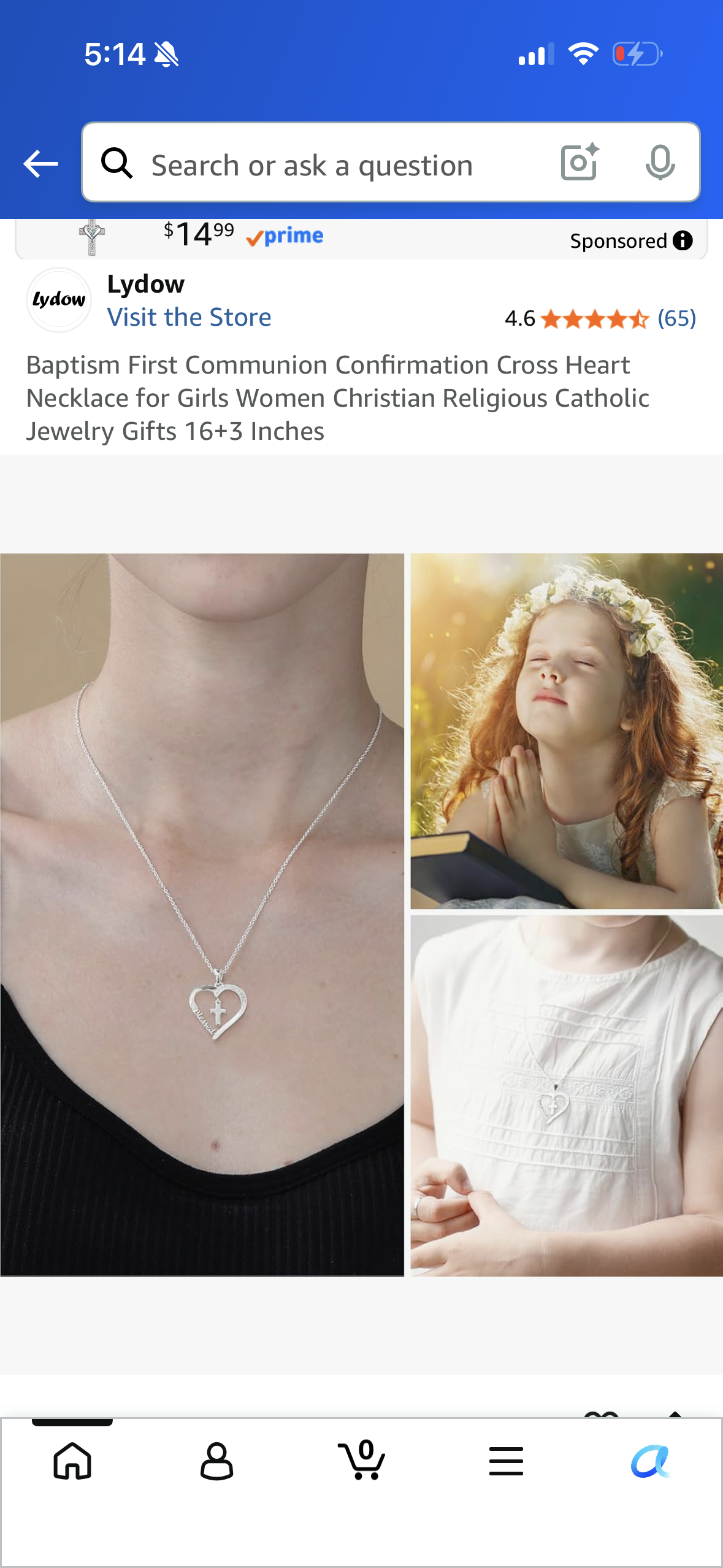 Baptism First Communion Confirmation Cross Heart Necklace for Girls Women Christian Religious Catholic Jewelry Gifts 16+3 Inches