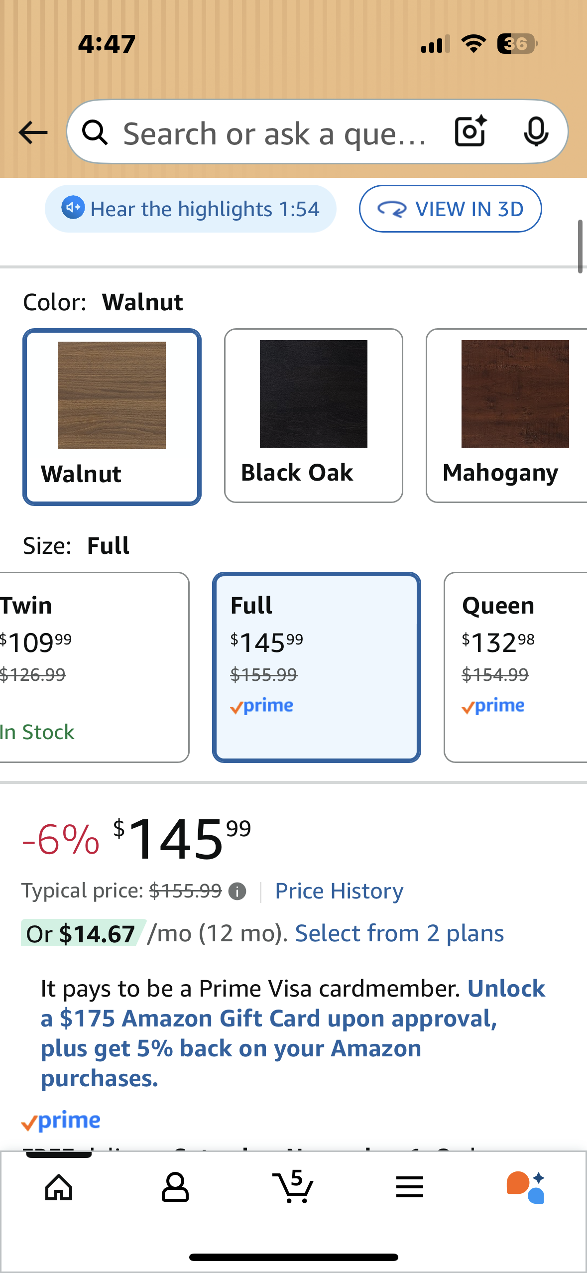 Allewie Full Size Platform Bed Frame with Wooden Headboard and Footboard, Heavy Duty 12 Metal Slats Support, No Box Spring Needed, Under-Bed Storage, Noise Free, Easy Assembly, Walnut (B1129)