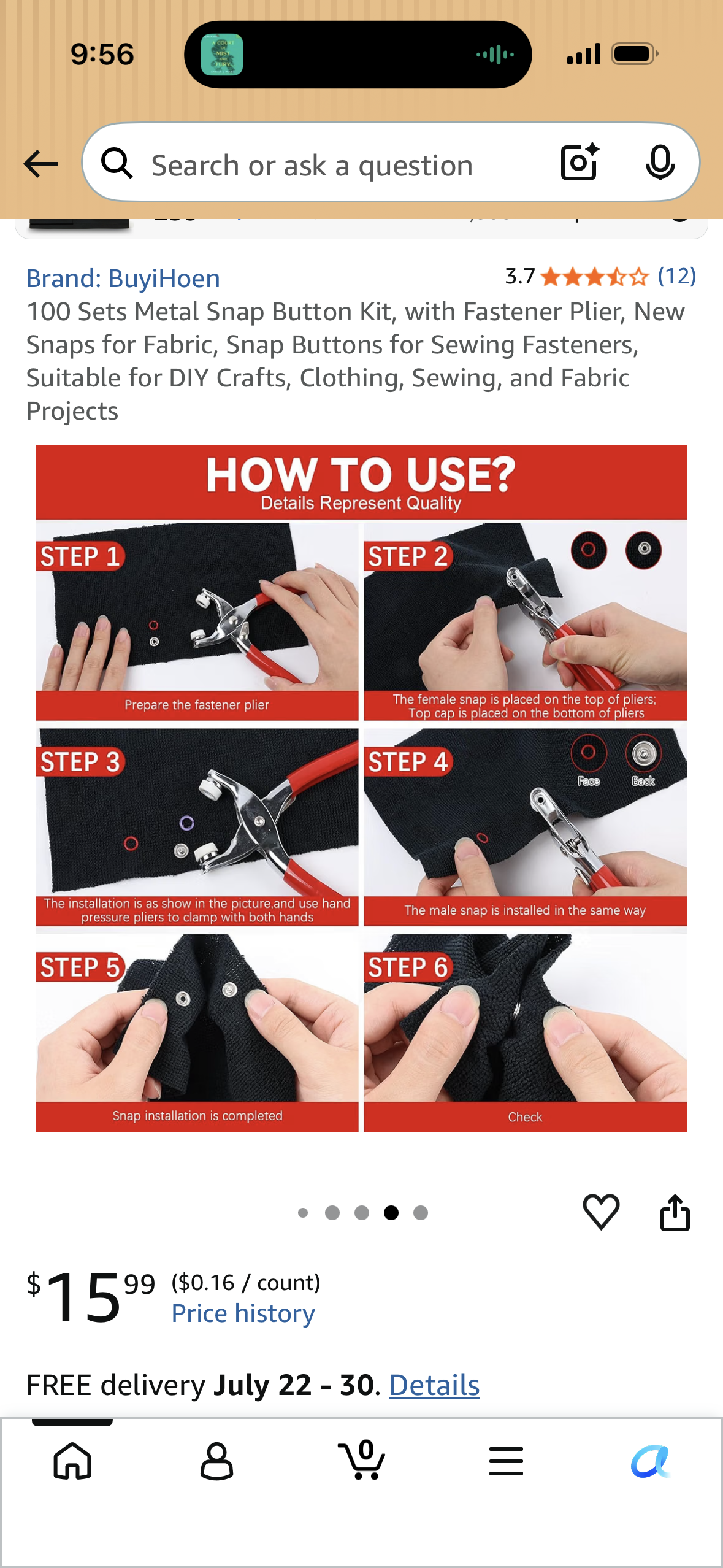 100 Sets Metal Snap Button Kit, with Fastener Plier, New Snaps for Fabric, Snap Buttons for Sewing Fasteners, Suitable for DIY Crafts, Clothing, Sewing, and Fabric Projects