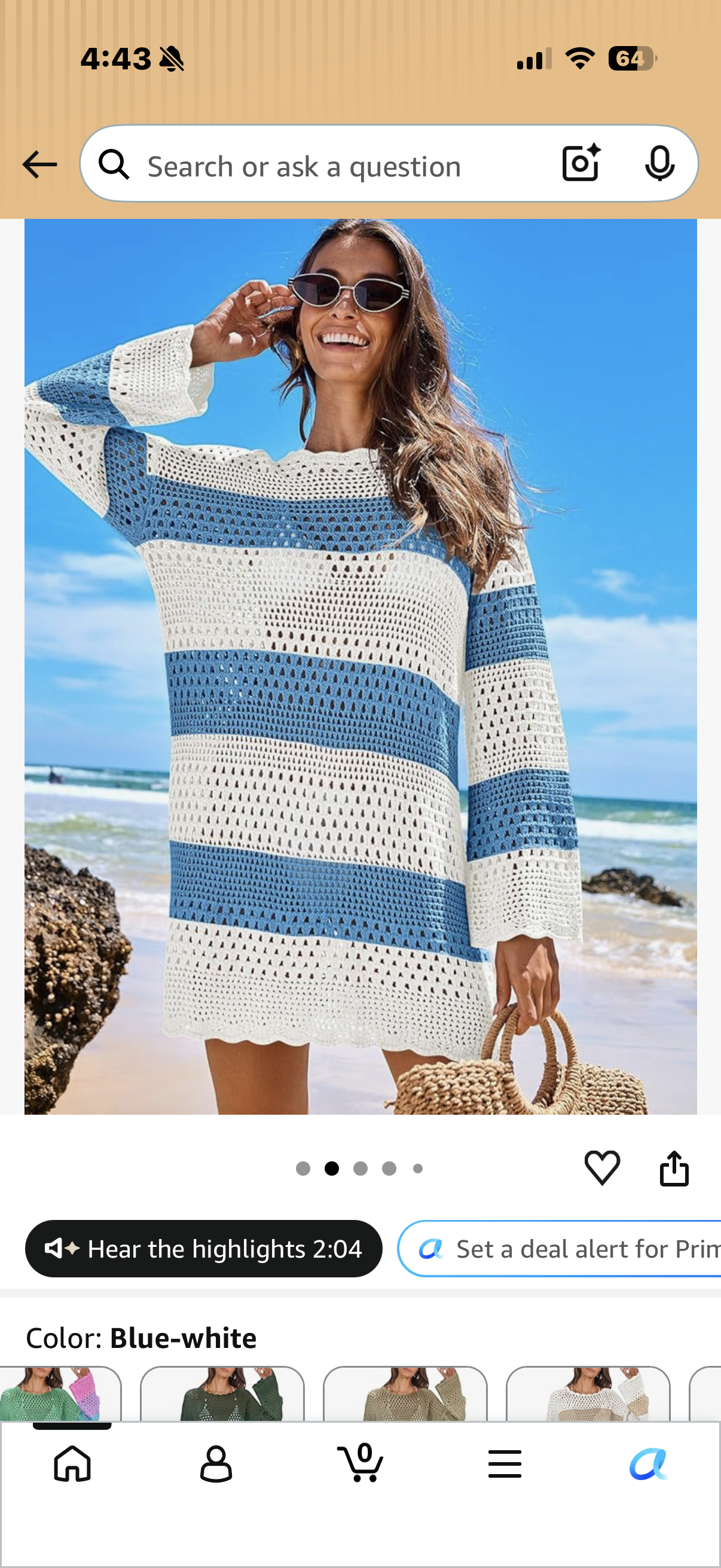 ANRABESS Women Swimsuit Crochet Swim Cover Up 2026 Summer Bathing Suit Swimwear Mesh Knit Beach Dress Vacation Outfits (Size Small)