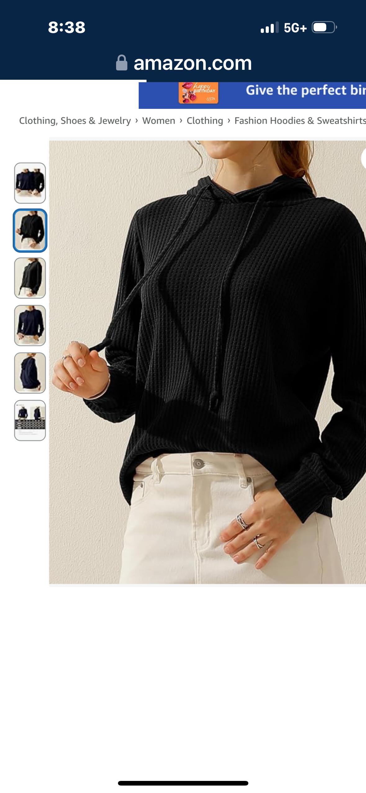 DOUBLJU 2 Pack Casual Long Sleeve Oversized Hoodies Waffle Knit Sweatshirts Basic Hooded Loose Tops Workout Sets for Women